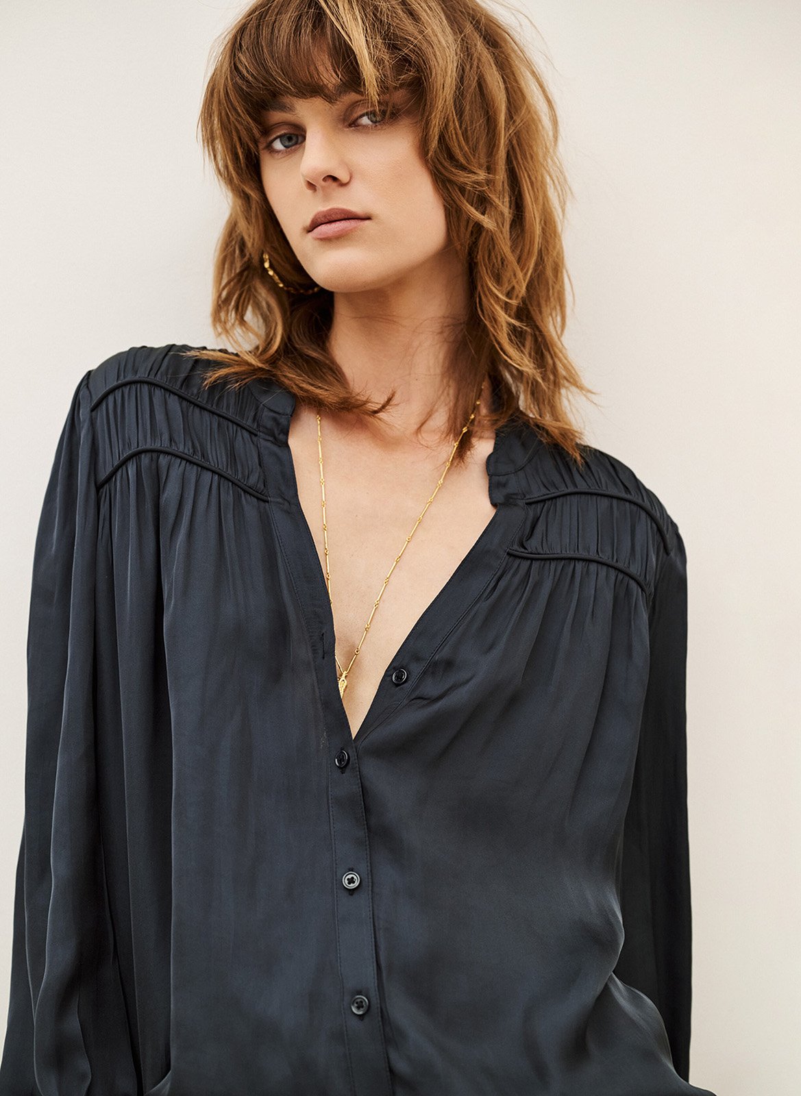 Chemise ample plissée cessia | Bleu BA&SH Femme