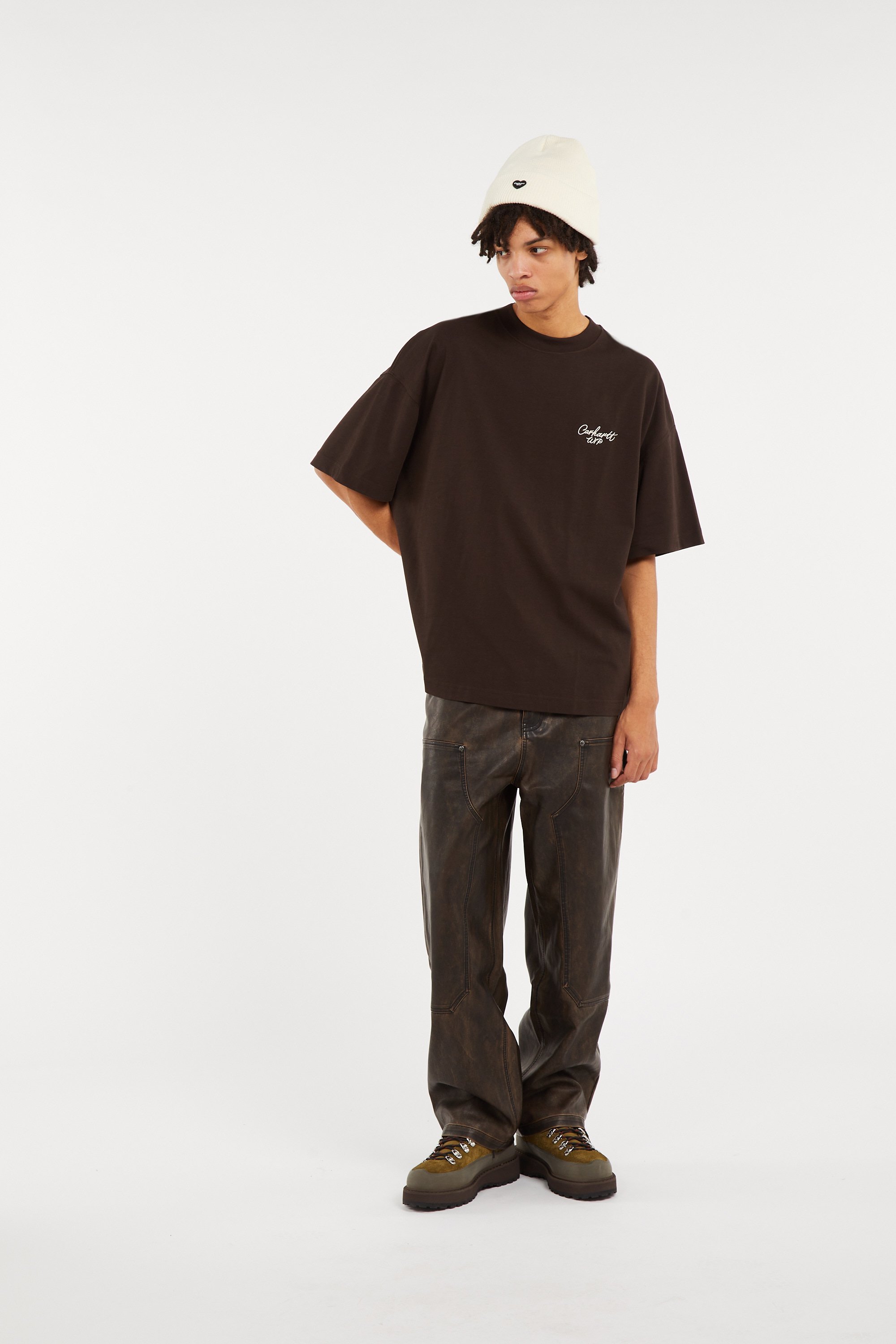 T-shirt signature scrip CARHARTT WIP Marron