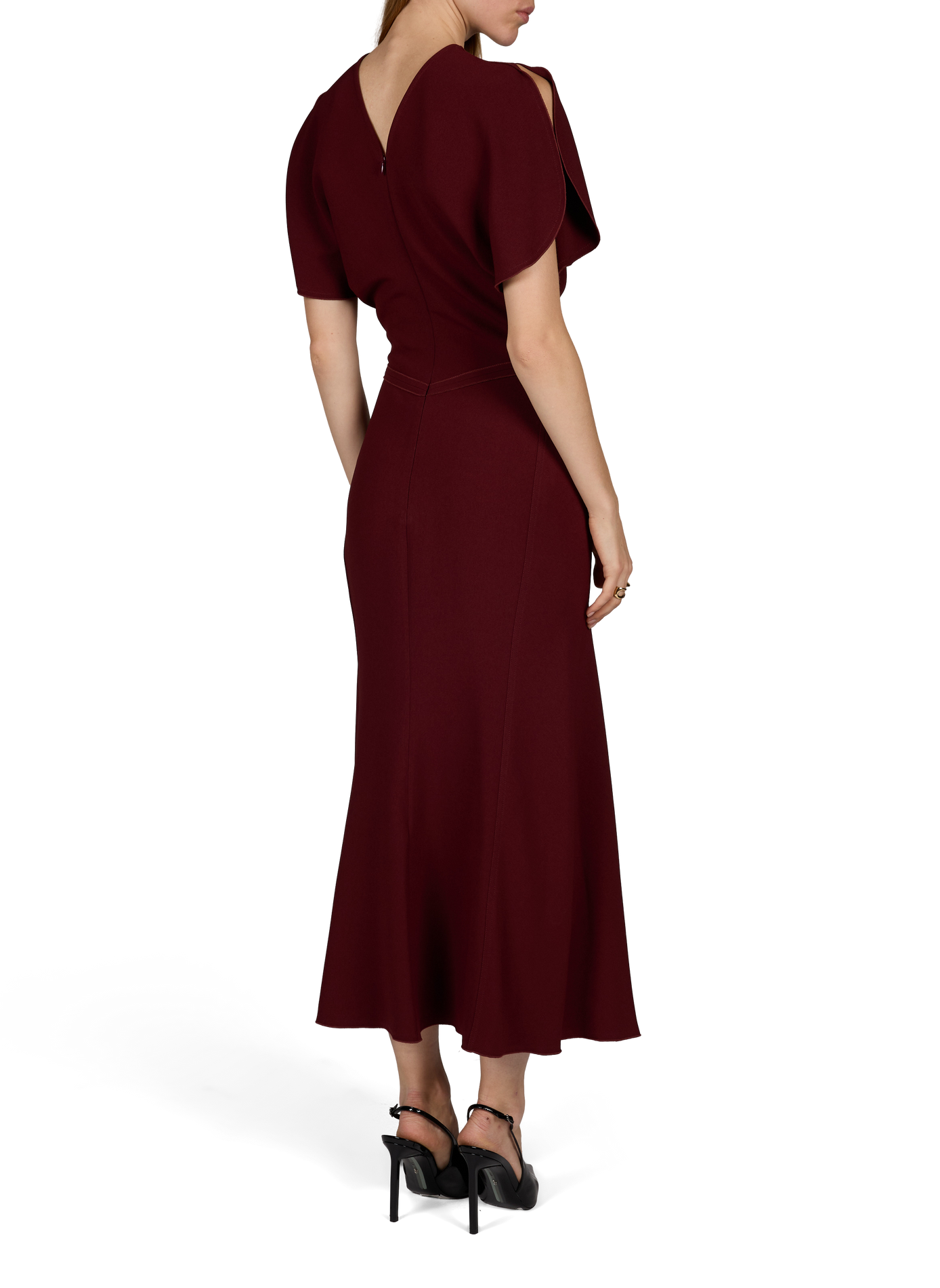 Langes Kleid mit Rundhalsausschnitt VICTORIA BECKHAM Rot