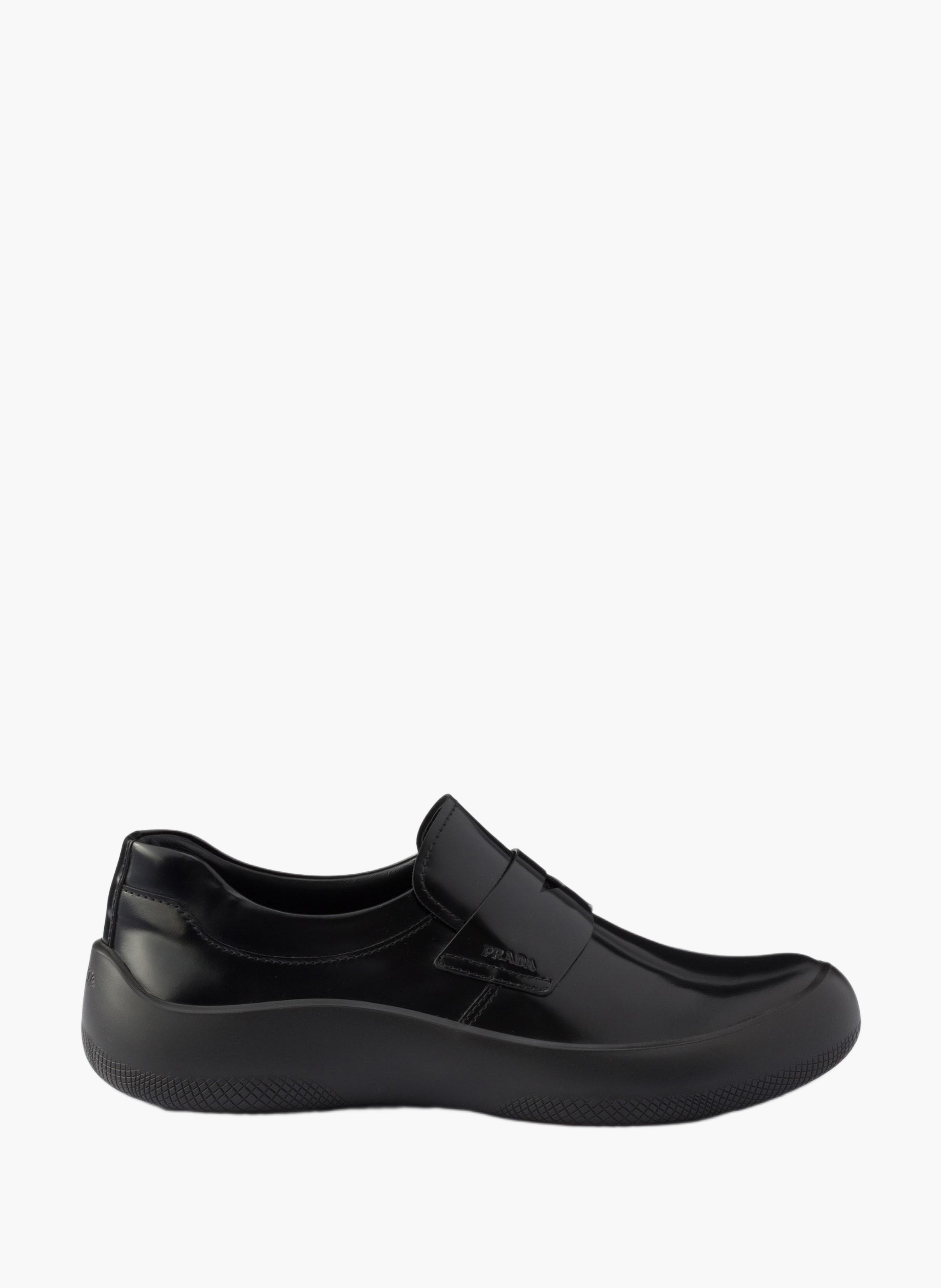 Mocassins en cuir brossé PRADA Noir