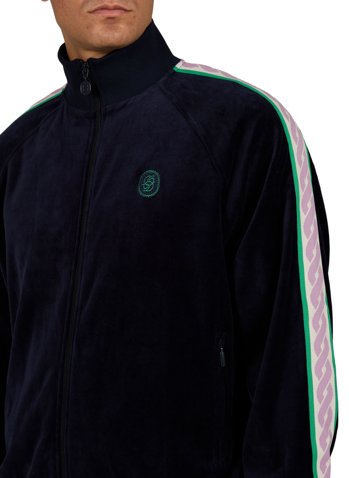 Cotton-blend velvet tracksuit jacket DROLE DE MONSIEUR Blue