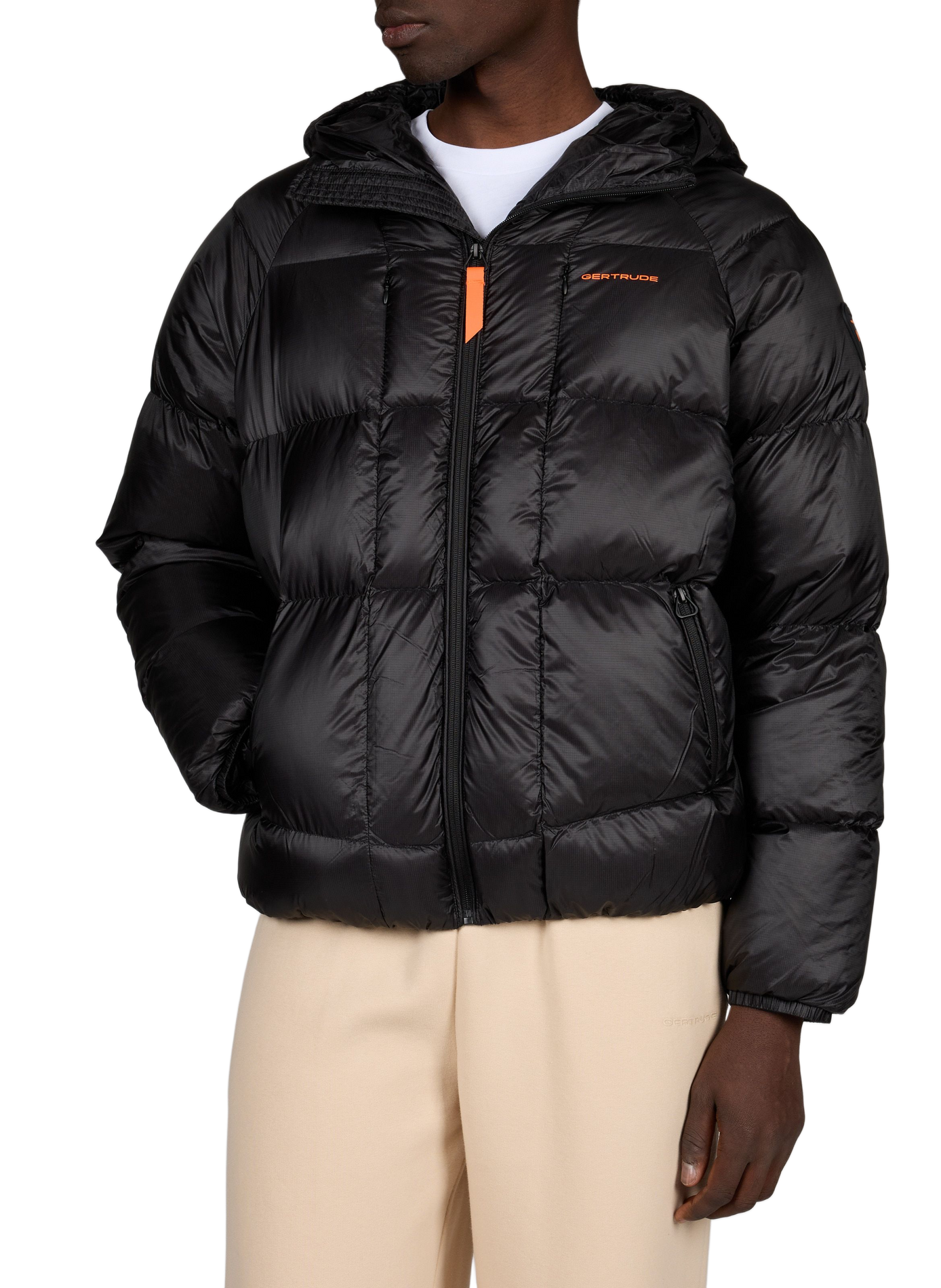Gerade gesteppte Daunenjacke mit Kapuze | Schwarz GERTRUDE Herren