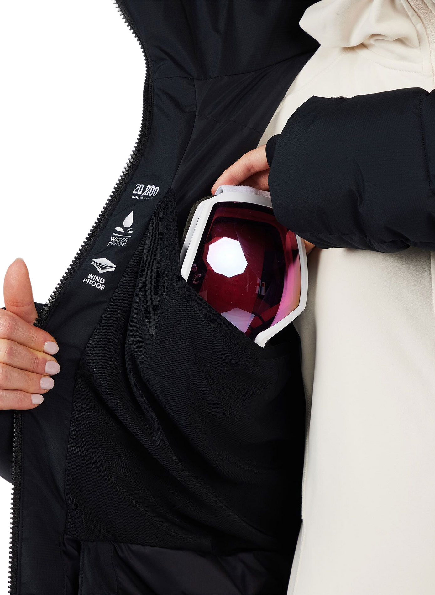 Gerade gesteppte Daunenjacke mit Kapuze ROSSIGNOL Schwarz