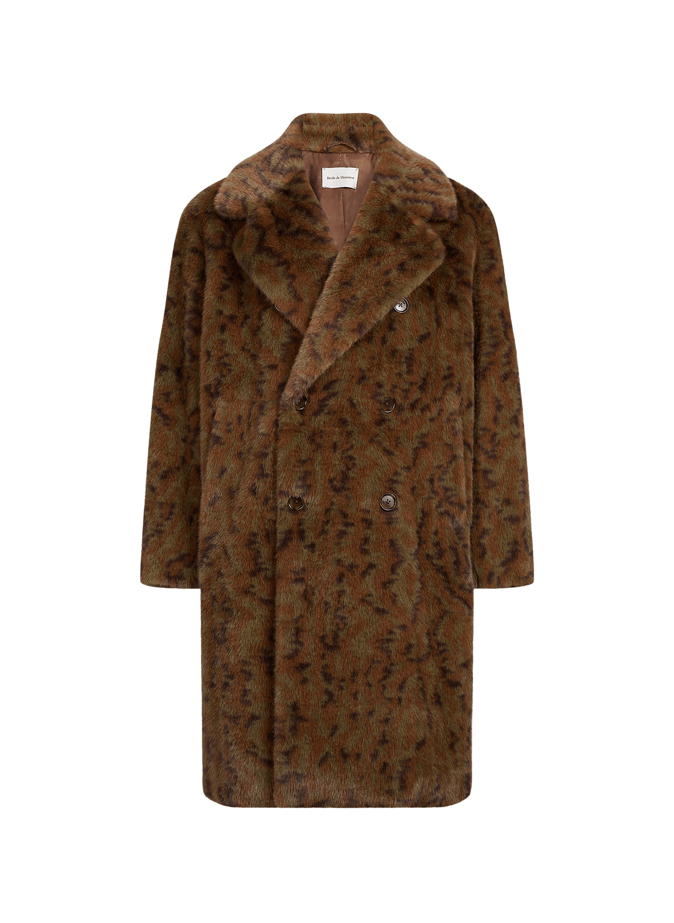 Oversized jas met faux fur-effect DROLE DE MONSIEUR Kaki