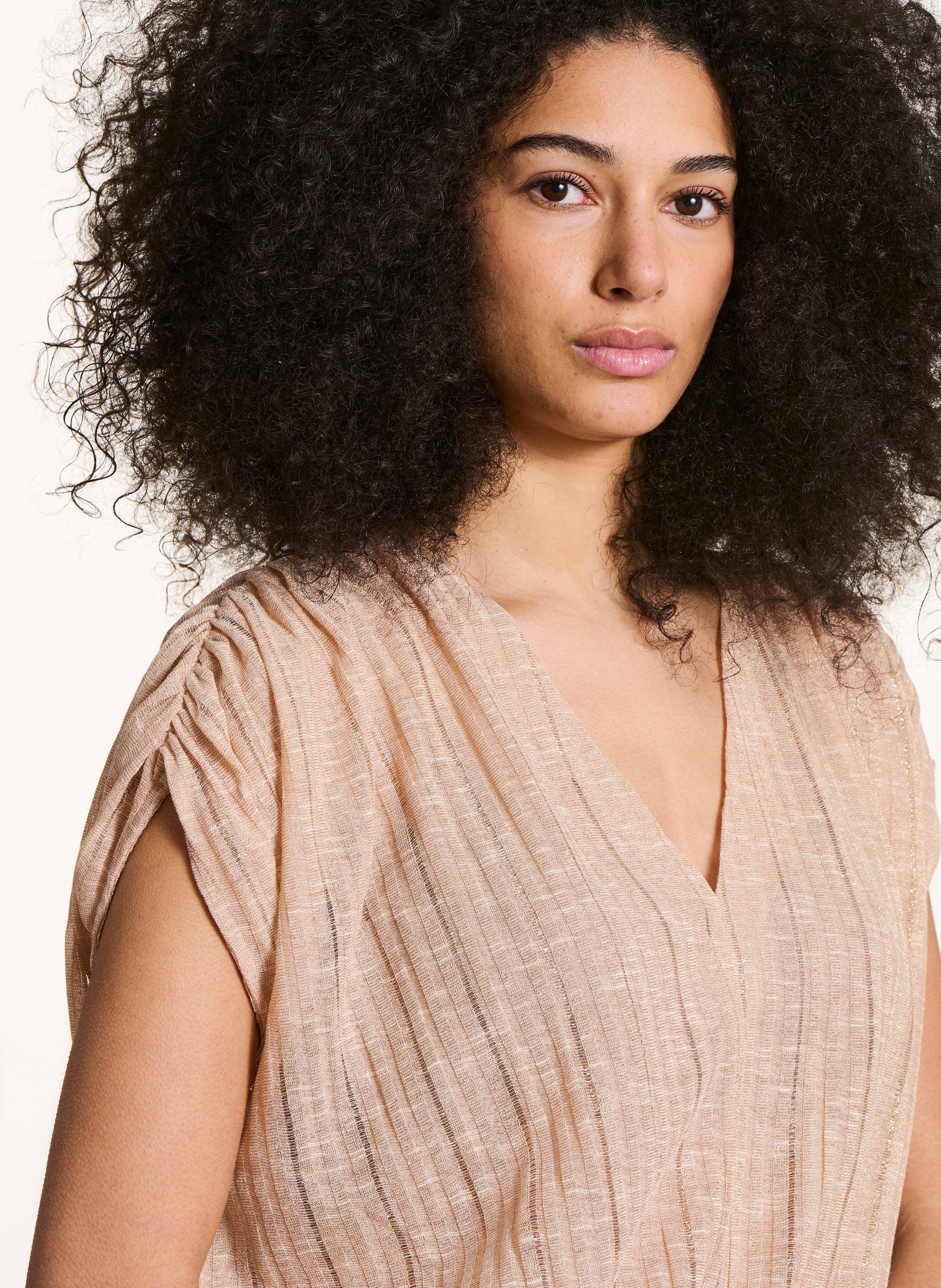 Top met V-hals LA FEE MARABOUTEE Goud