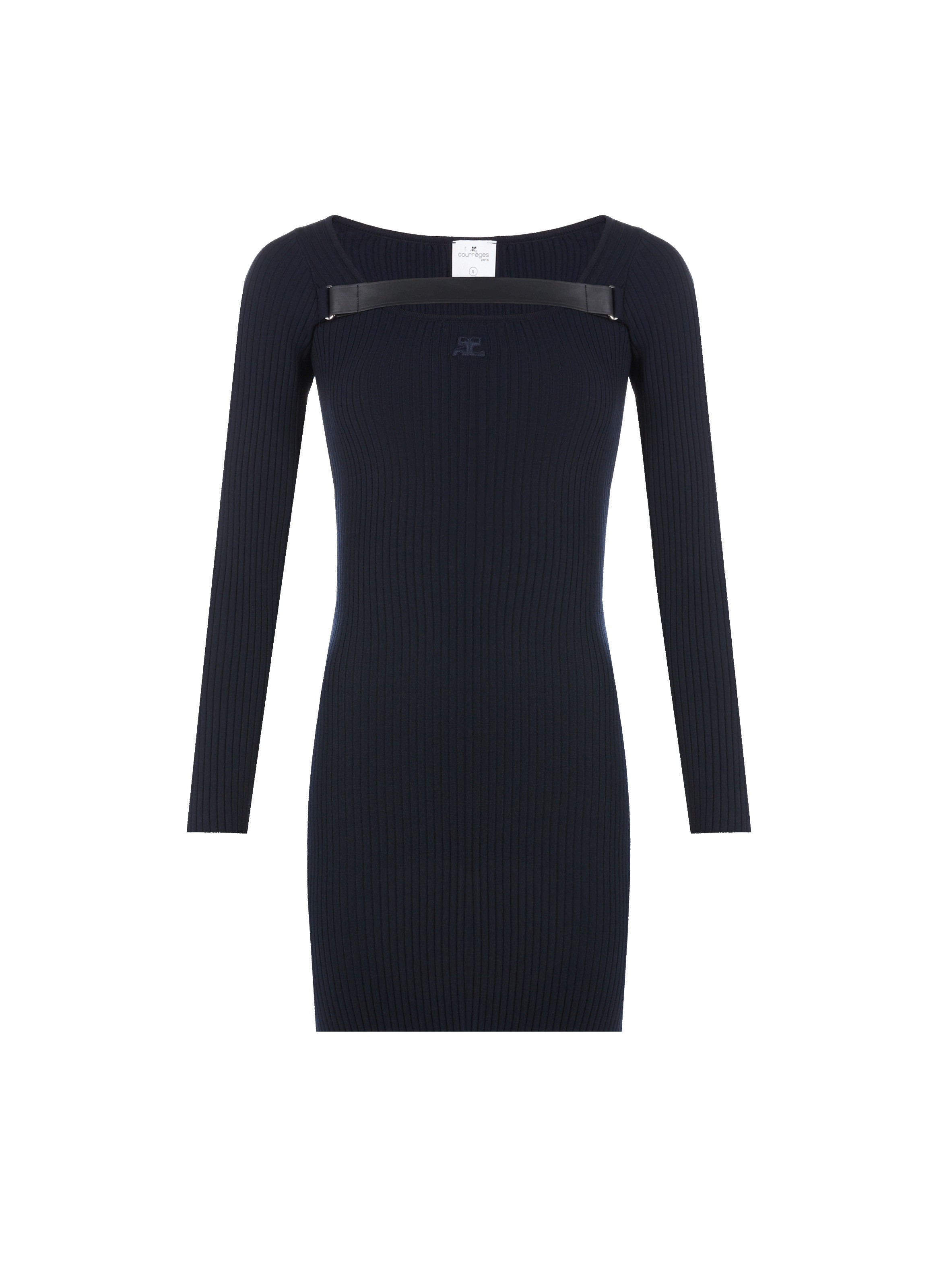 Robe courte en maille côtelé