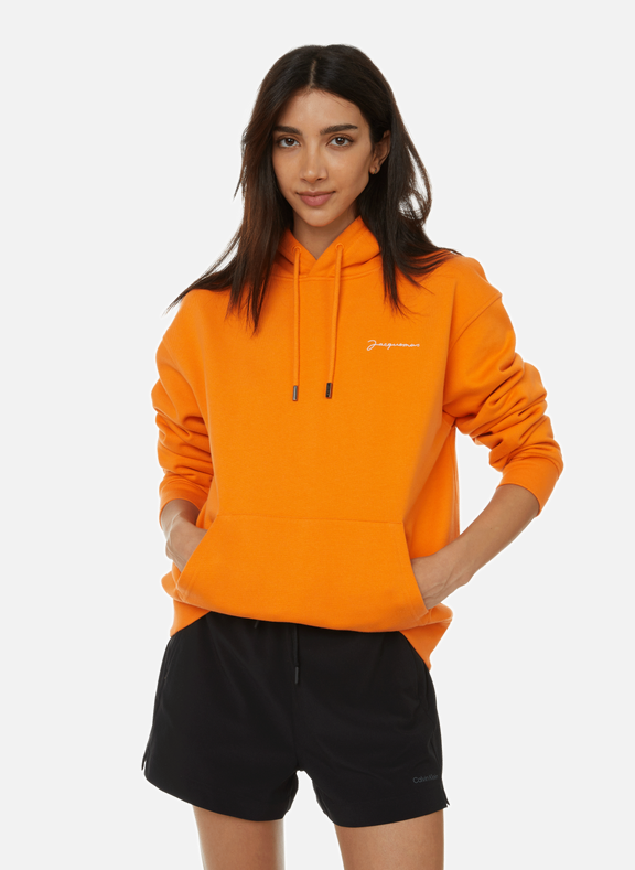 JACQUEMUS Le sweatshirt brodé en coton Orange