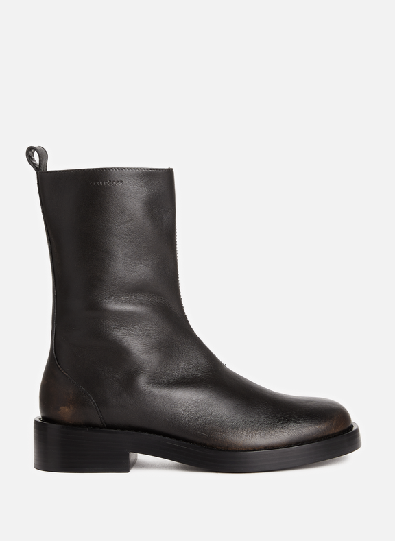 COURRÈGES Leather ankle boots  Brown