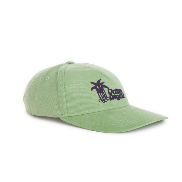 Palm Angels Douby Cotton Cap In Green