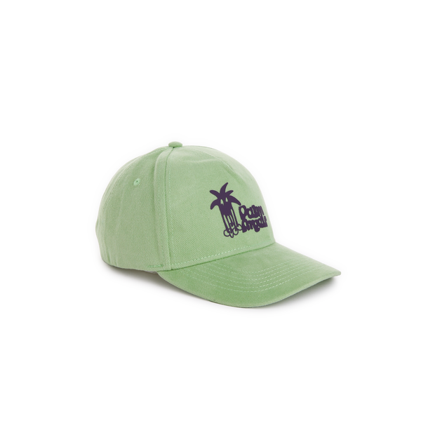 Palm Angels Douby Cotton Cap In Green