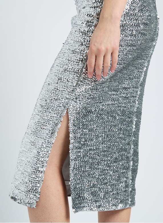 Micro Jupe Argentée À Sequins Pailletés | Ensembles | PLT FR Micro Jupe Argentée À Sequins Pailletés | Ensembles | PLT FR