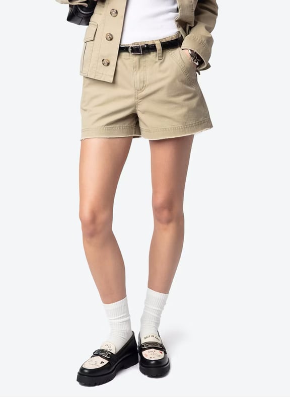 Short militaire en coton lavé sparky Beige by ZADIG&VOLTAIRE ZADIG&VOLTAIRE Short militaire en coton lavé sparky Beige