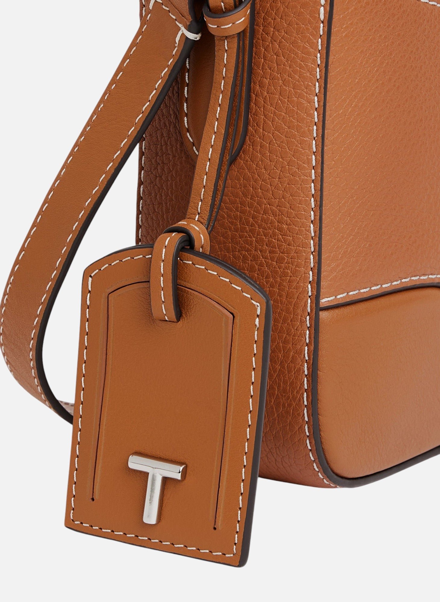 Sac bandoulière moyen modèle Romy en cuir grainé et lisse LE TANNEUR Marron