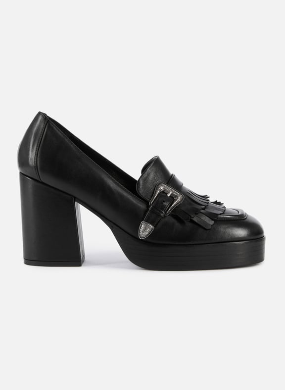 Mocassins à talons en cuir Noir by THE KOOPLES THE KOOPLES Mocassins à talons en cuir Noir