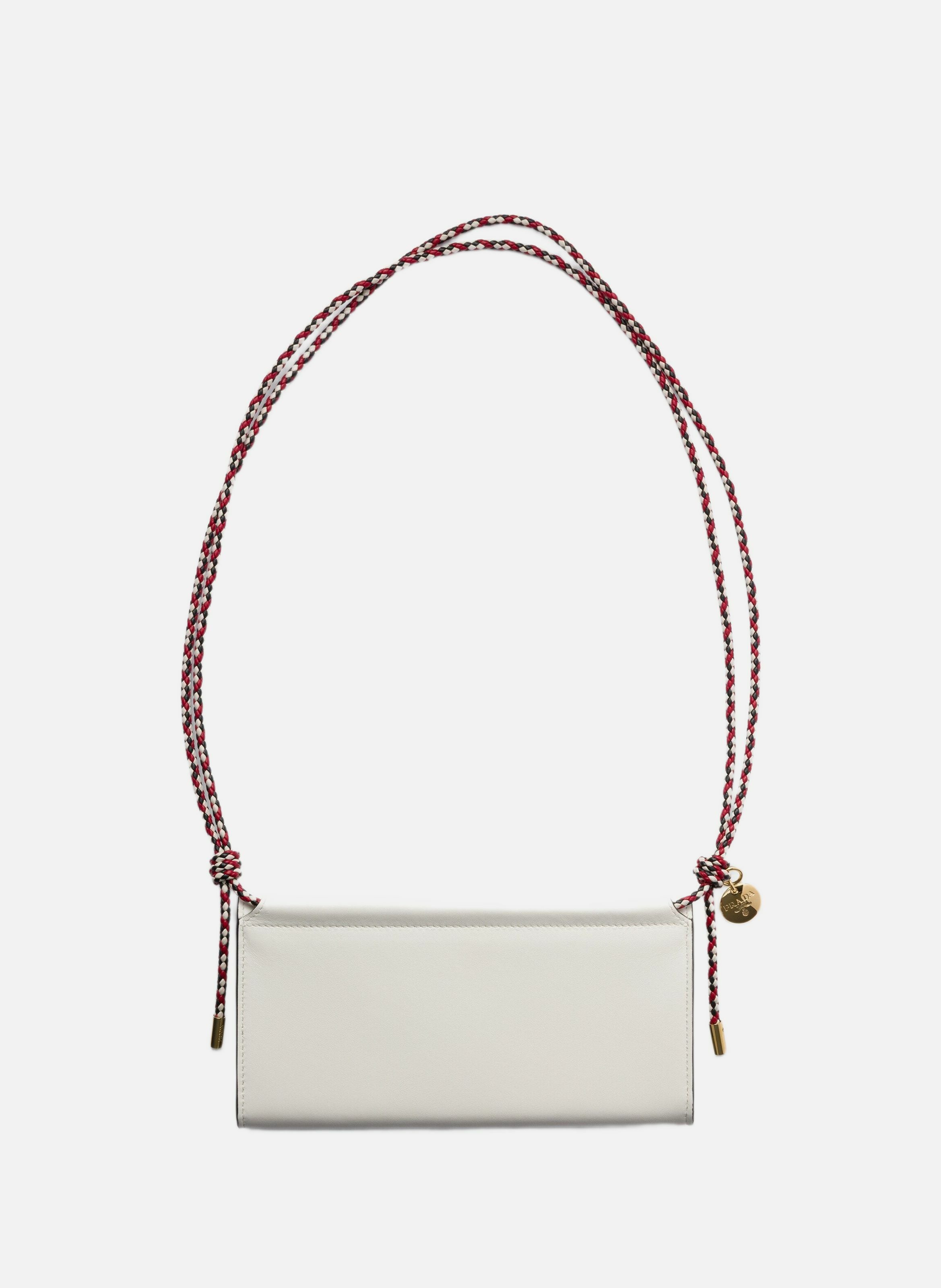 Portefeuille à bandoulière en cuir PRADA Blanc