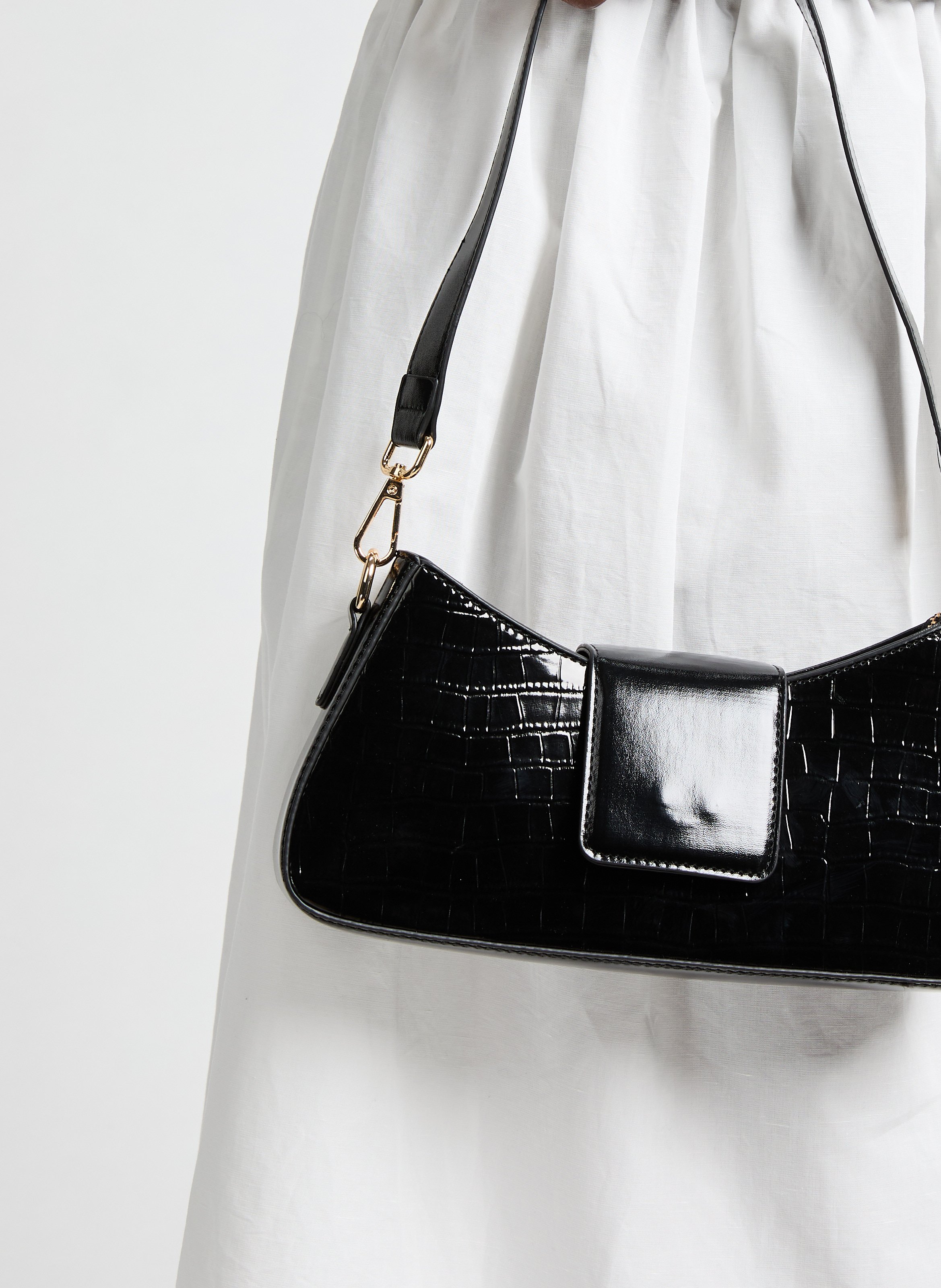 Sac à main texturé  AU PRINTEMPS PARIS Noir