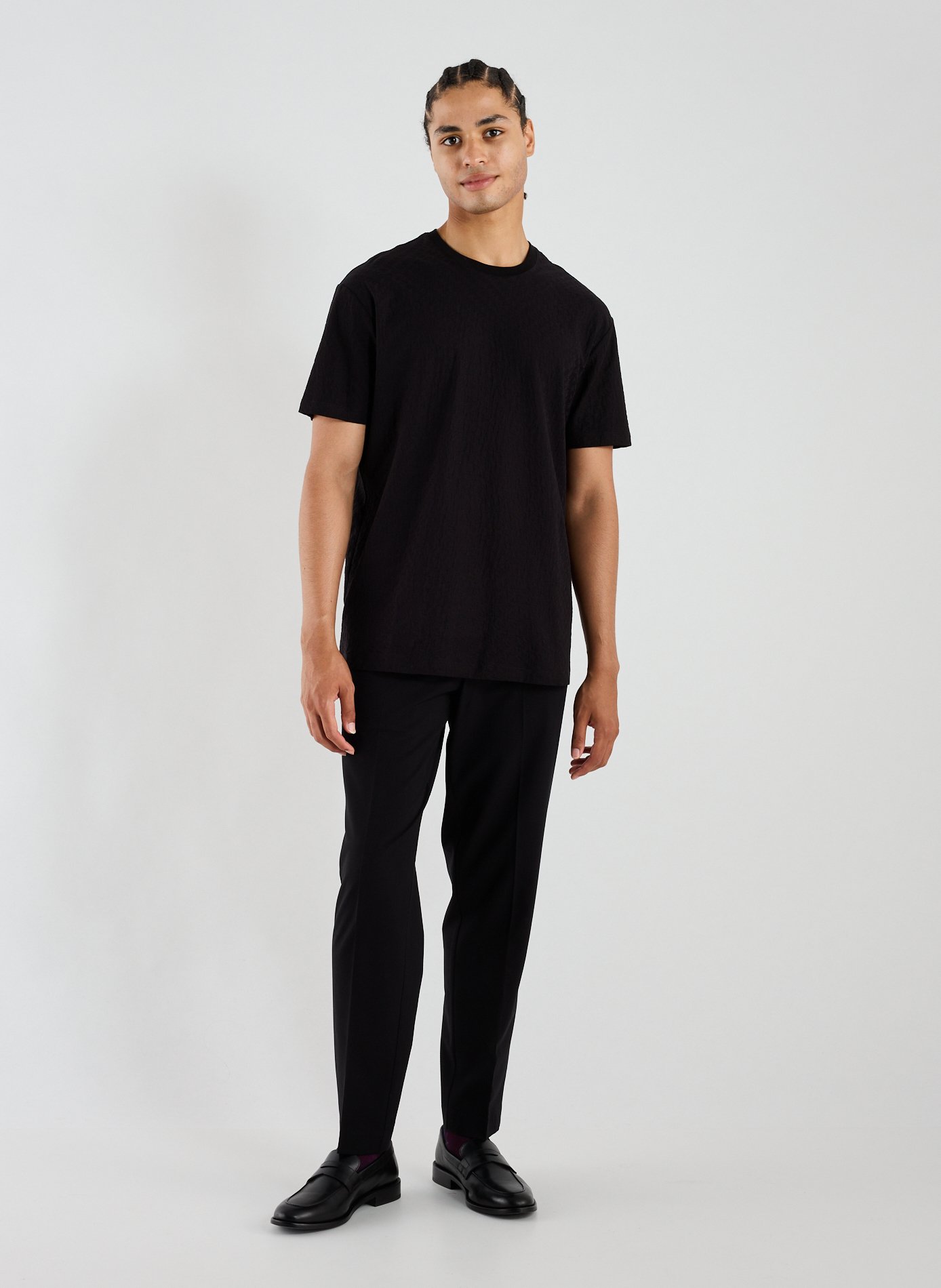 Jacquard straight t-shirt ARMANI EXCHANGE Black