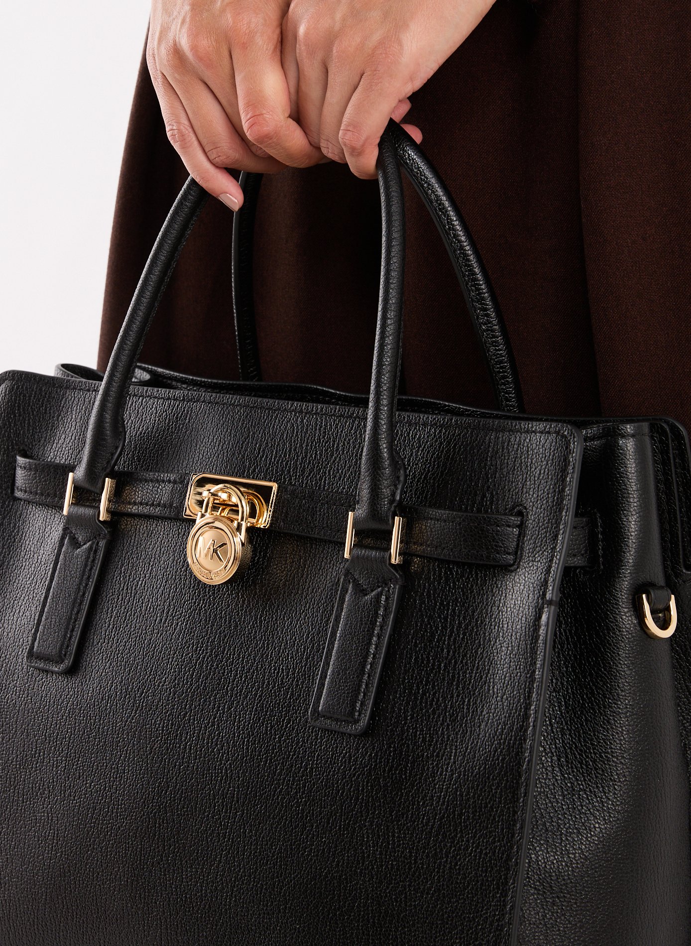 Sac à main Hamilton en cuir  MICHAEL KORS Noir