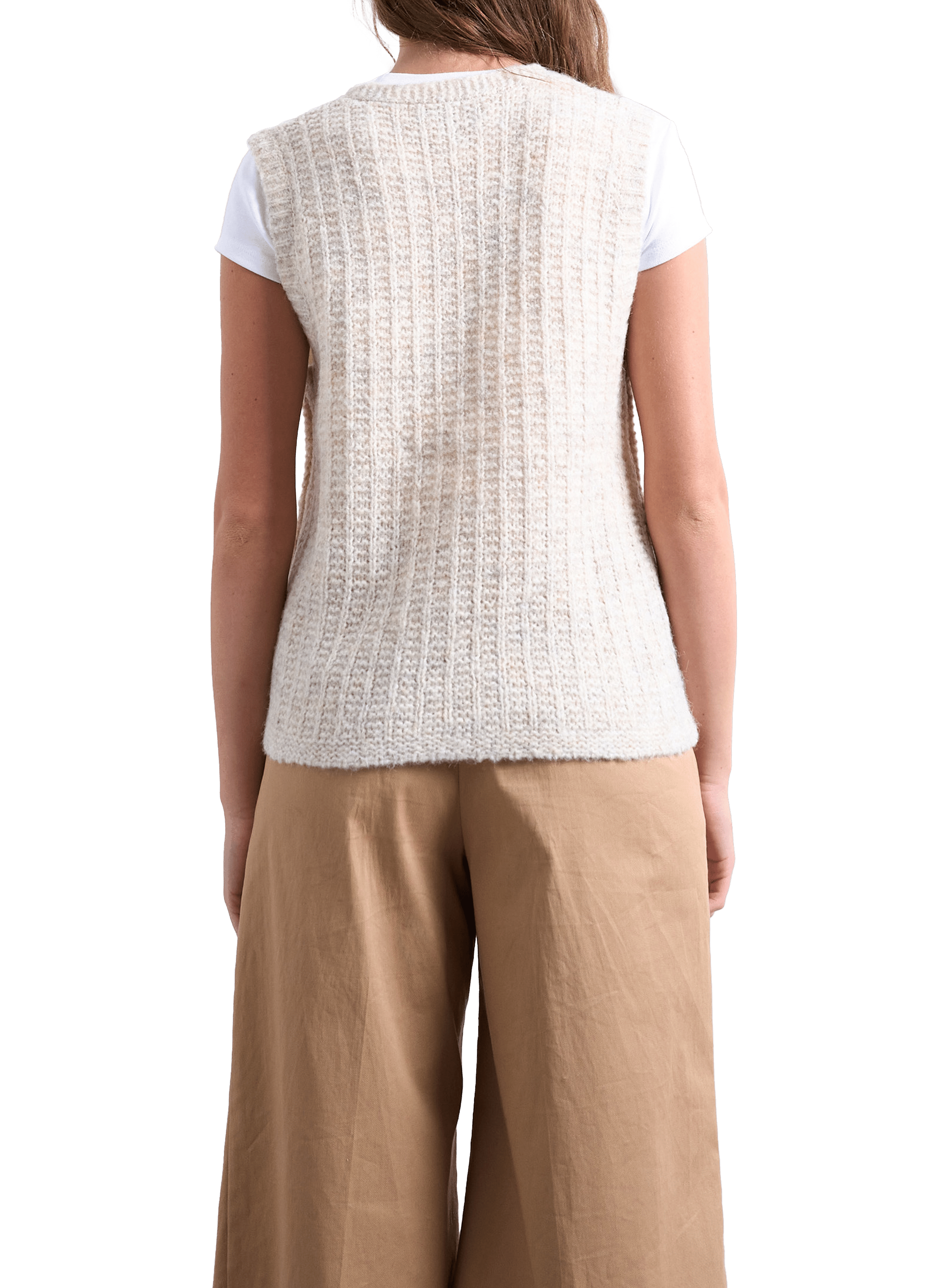 Gilet sans manches en laine mélangée TOPSHOP Beige