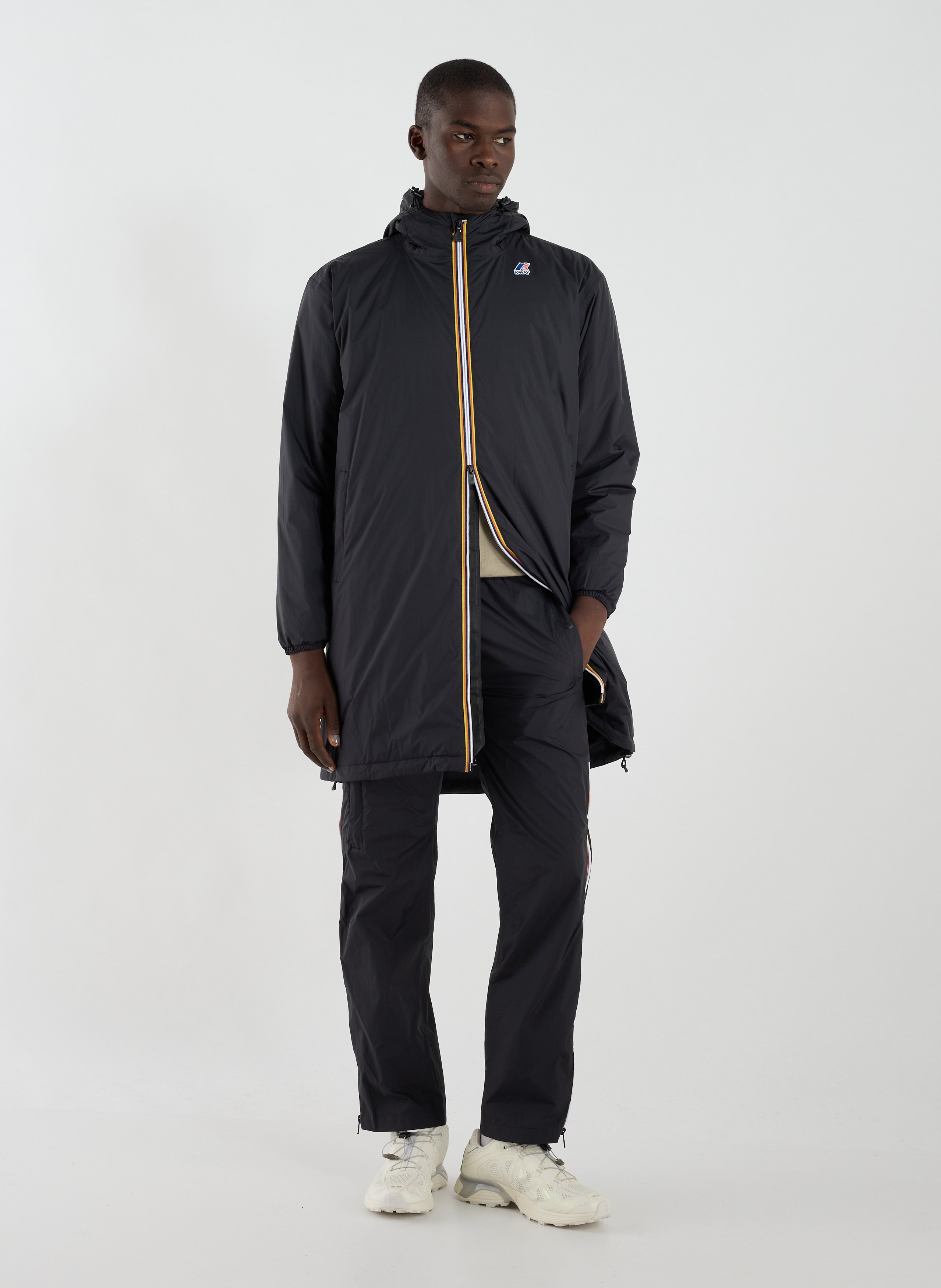 Mid-length waterproof parka K-WAY Black