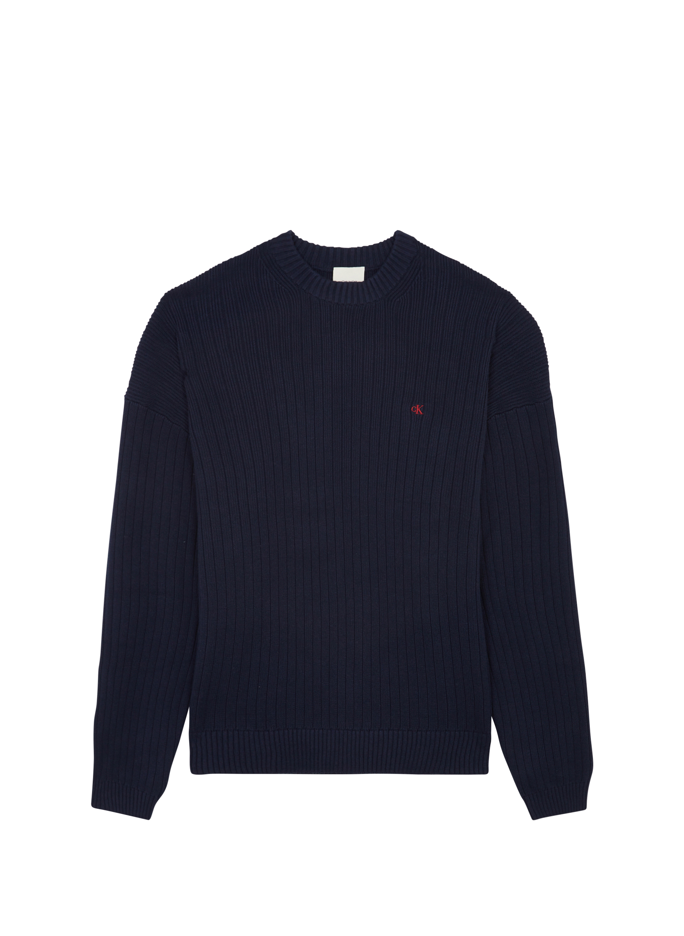 CALVIN KLEIN Pull côtelé en coton Bleu