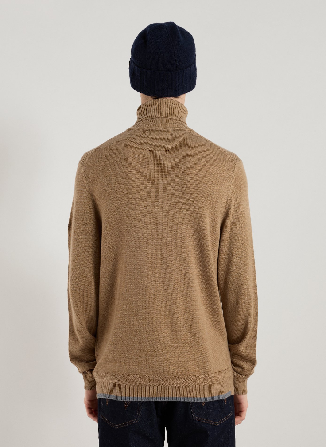 Pull à col roulé en laine mélangée LA MARTINA Beige