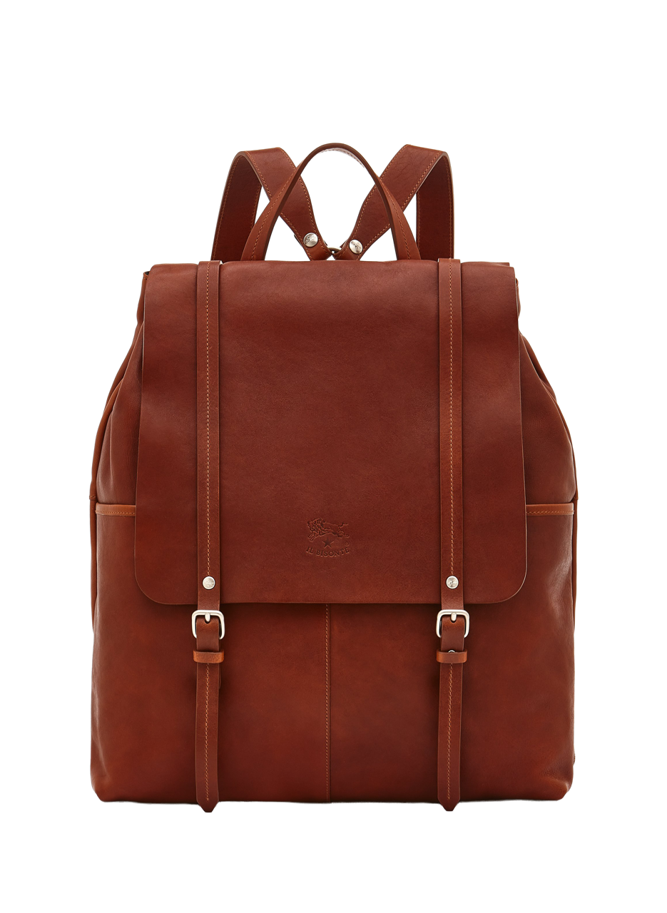 IL BISONTE Sac à dos en cuir de vachette Brown
