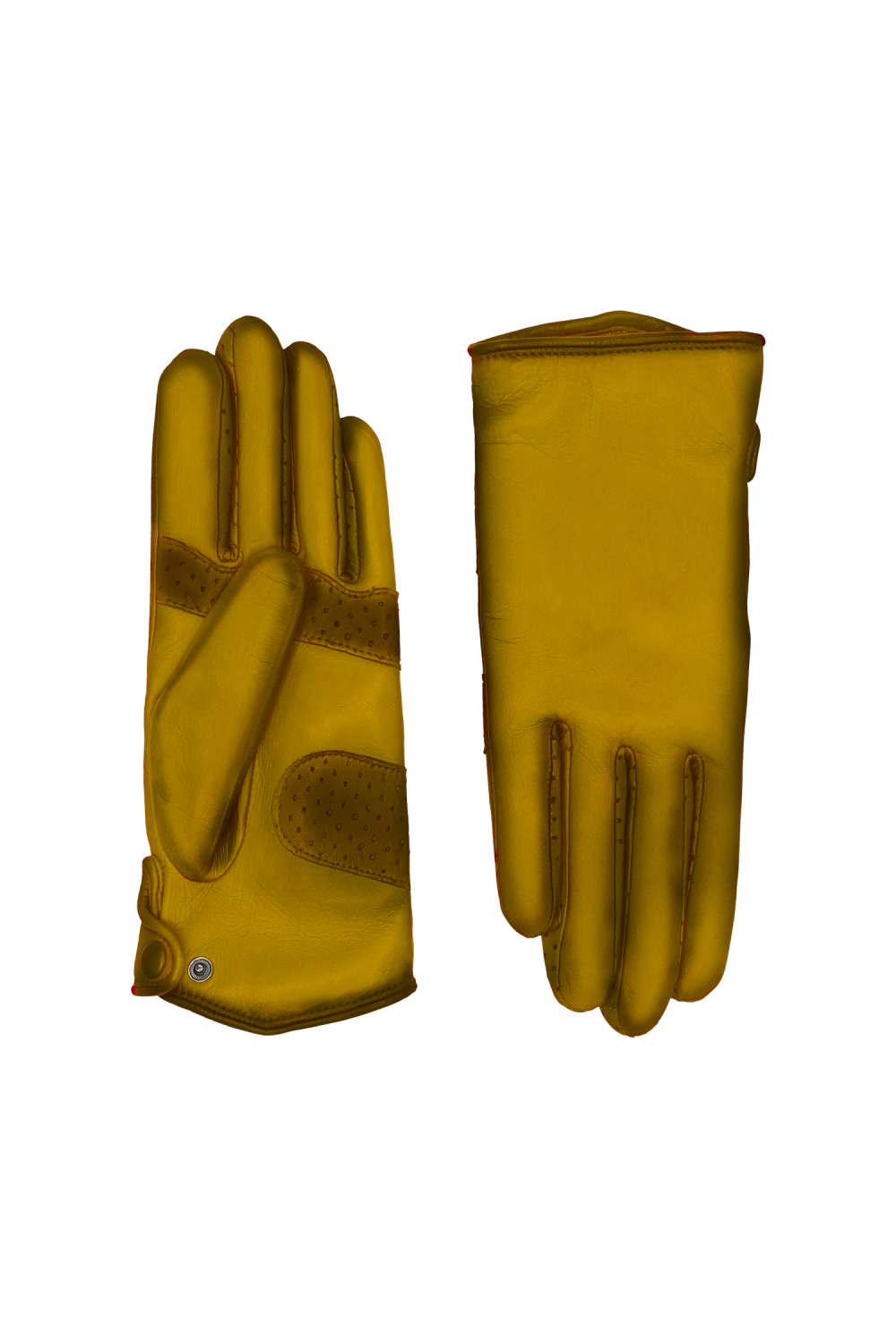 Gants amal femme cuir doublés soie AGNELLE Jaune