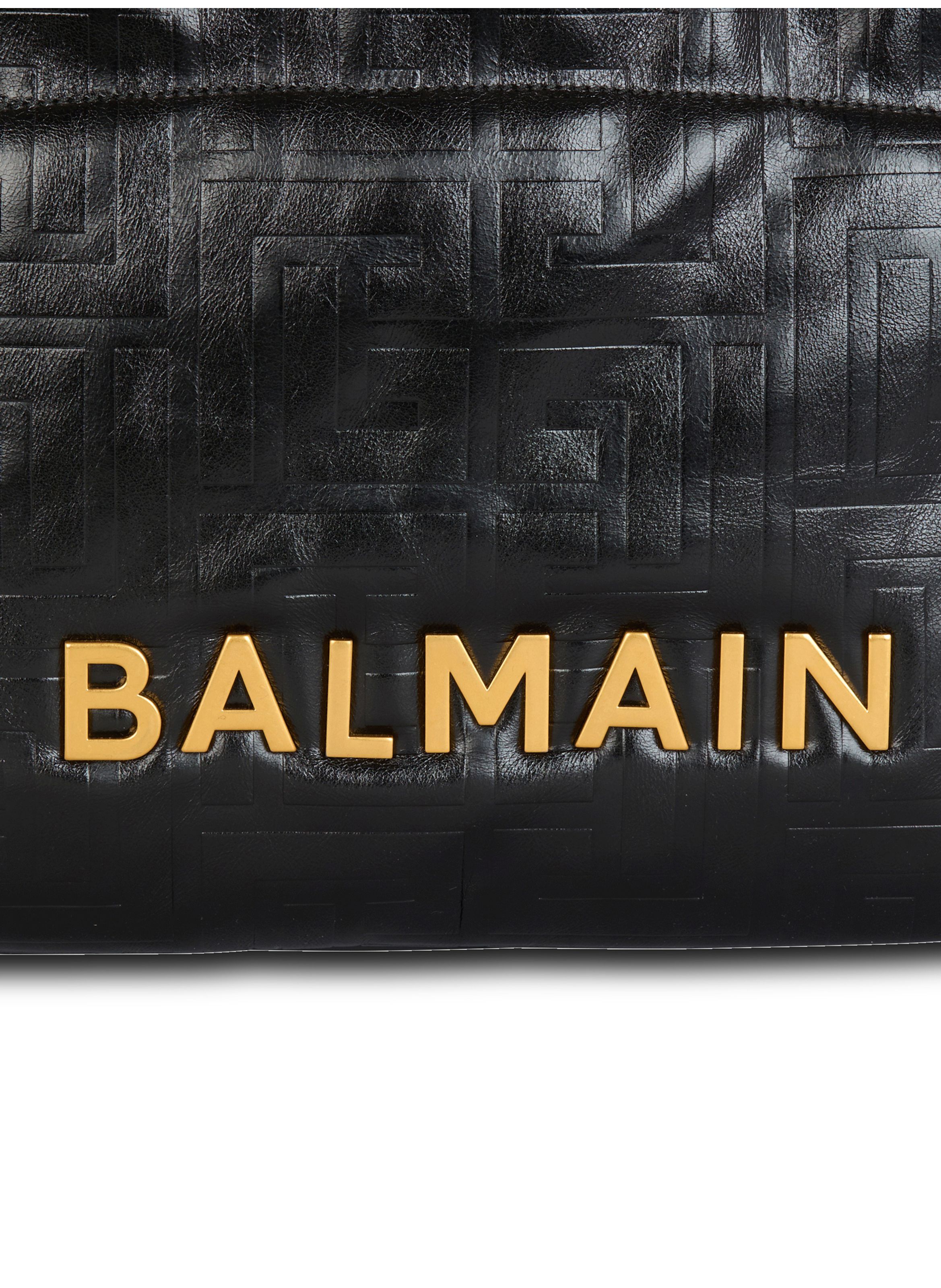 Sac cabas 1945 soft en cuir craquelé BALMAIN Noir