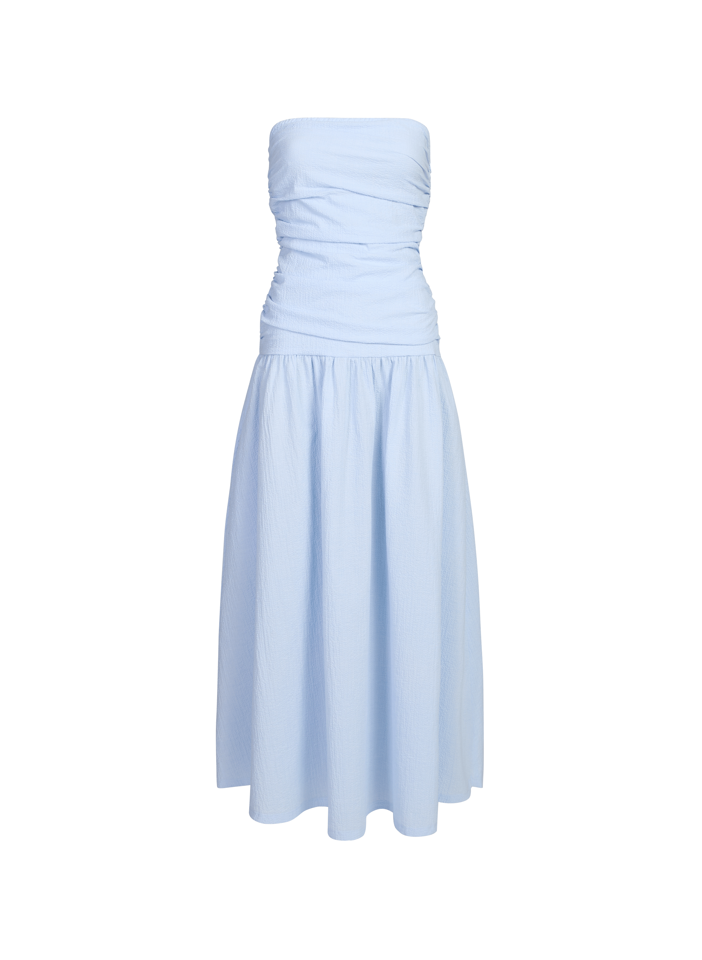 Pleated strapless dress SAISON 1865 Blue