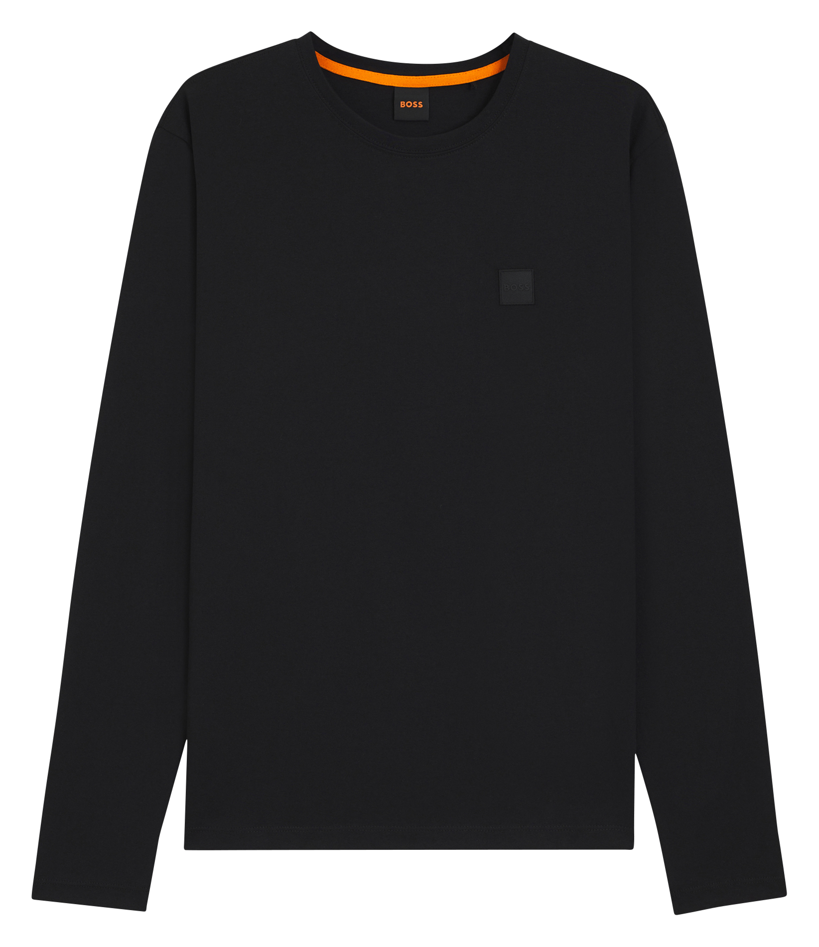 Tee-shirt droit col rond en coton BOSS Noir