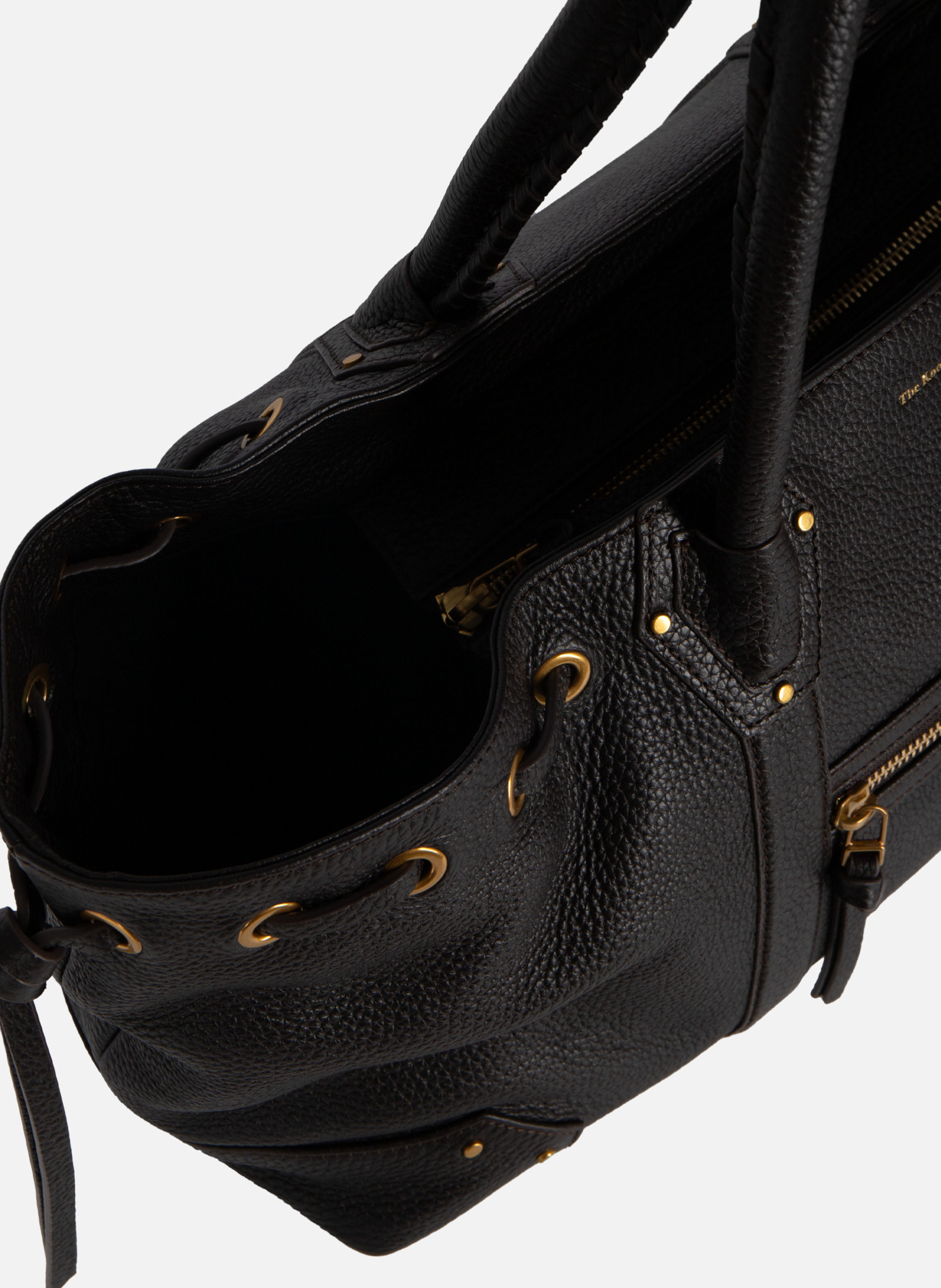 Sac cabas froncé en cuir grainé THE KOOPLES Marron