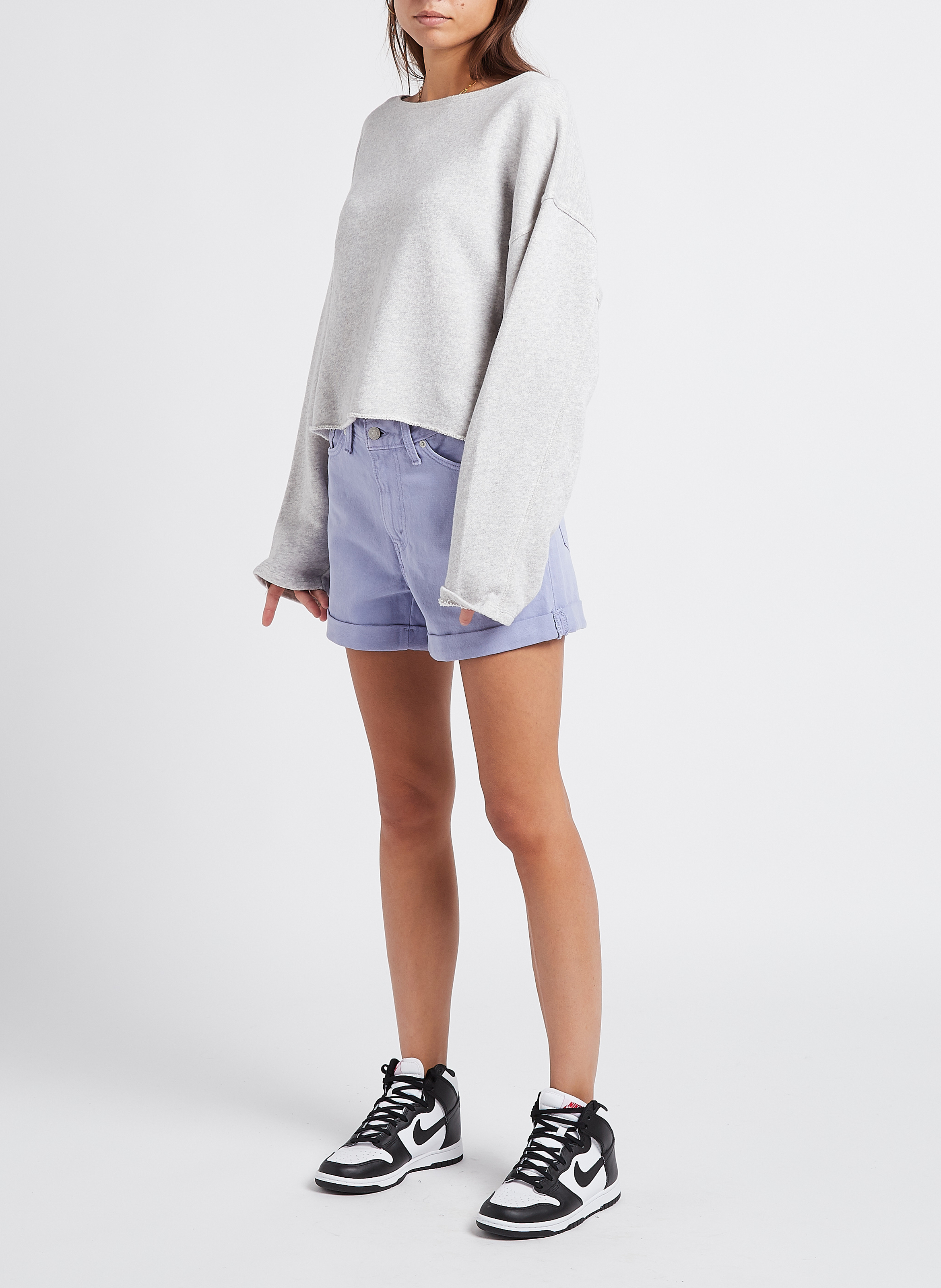 Sweat col bateau en coton bio kodytown AMERICAN VINTAGE Gris