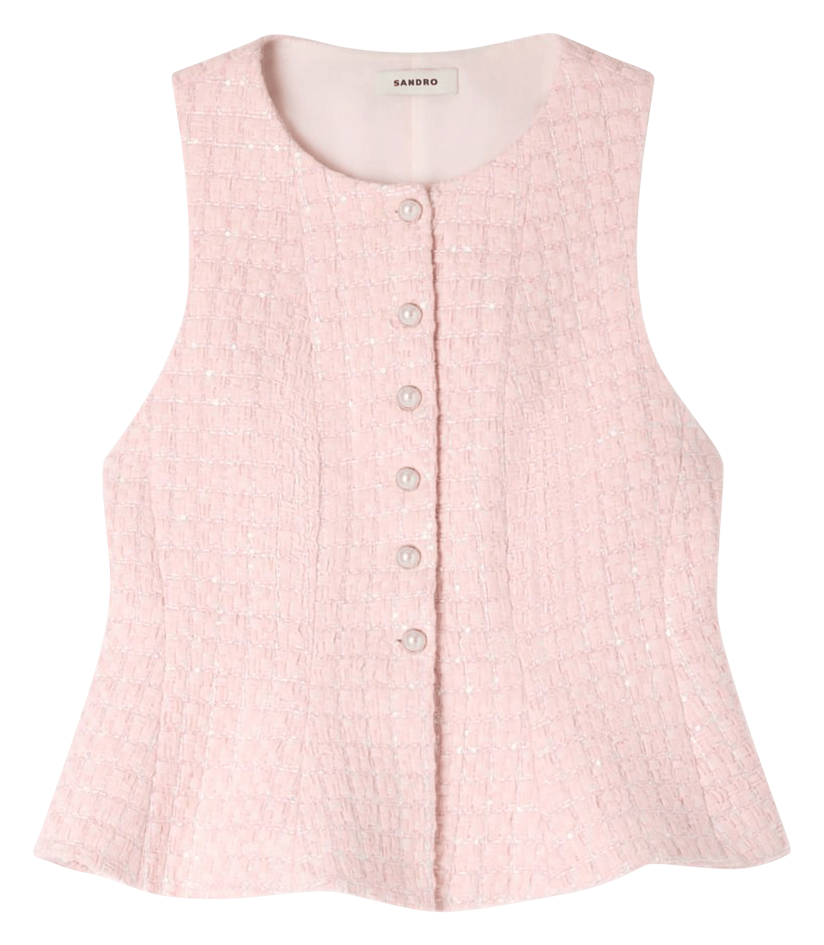 Top péplum en tweed SANDRO Rose