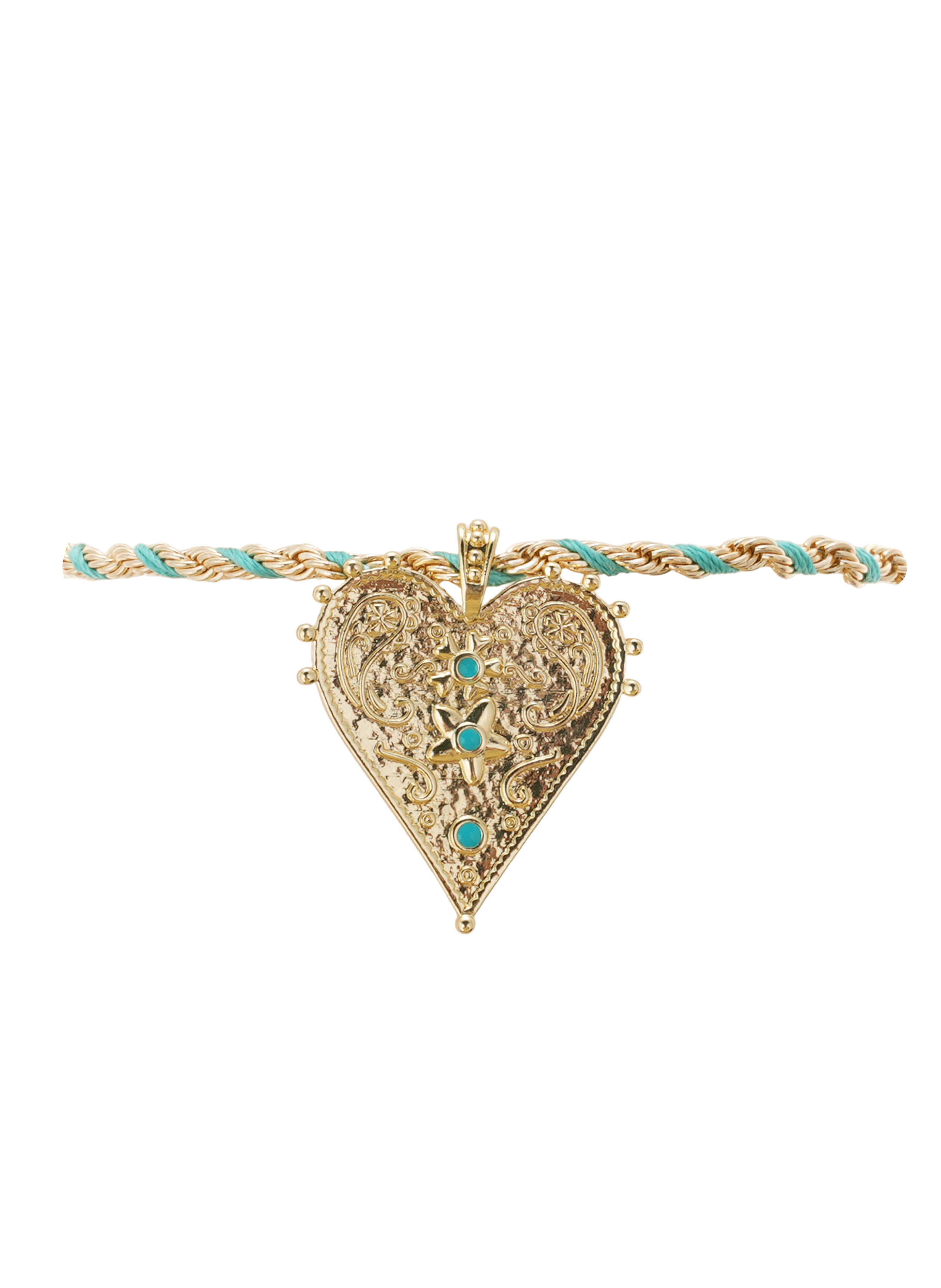 Bracelet de cheville chaîne avec pendentif cœur giano HIPANEMA Bleu