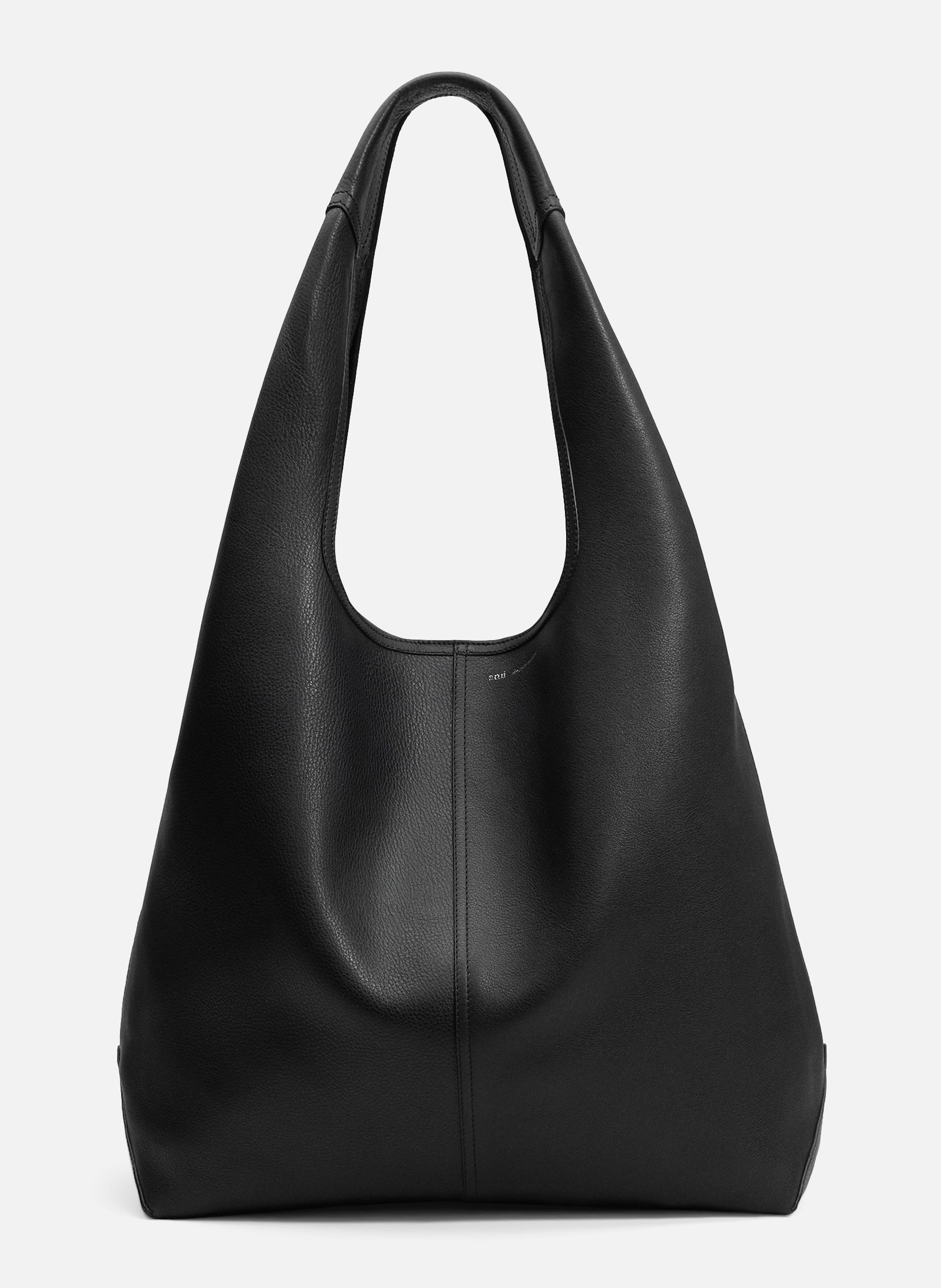 Sac Hobo Etienne En Cuir Souple unisexe AMI PARIS Noir