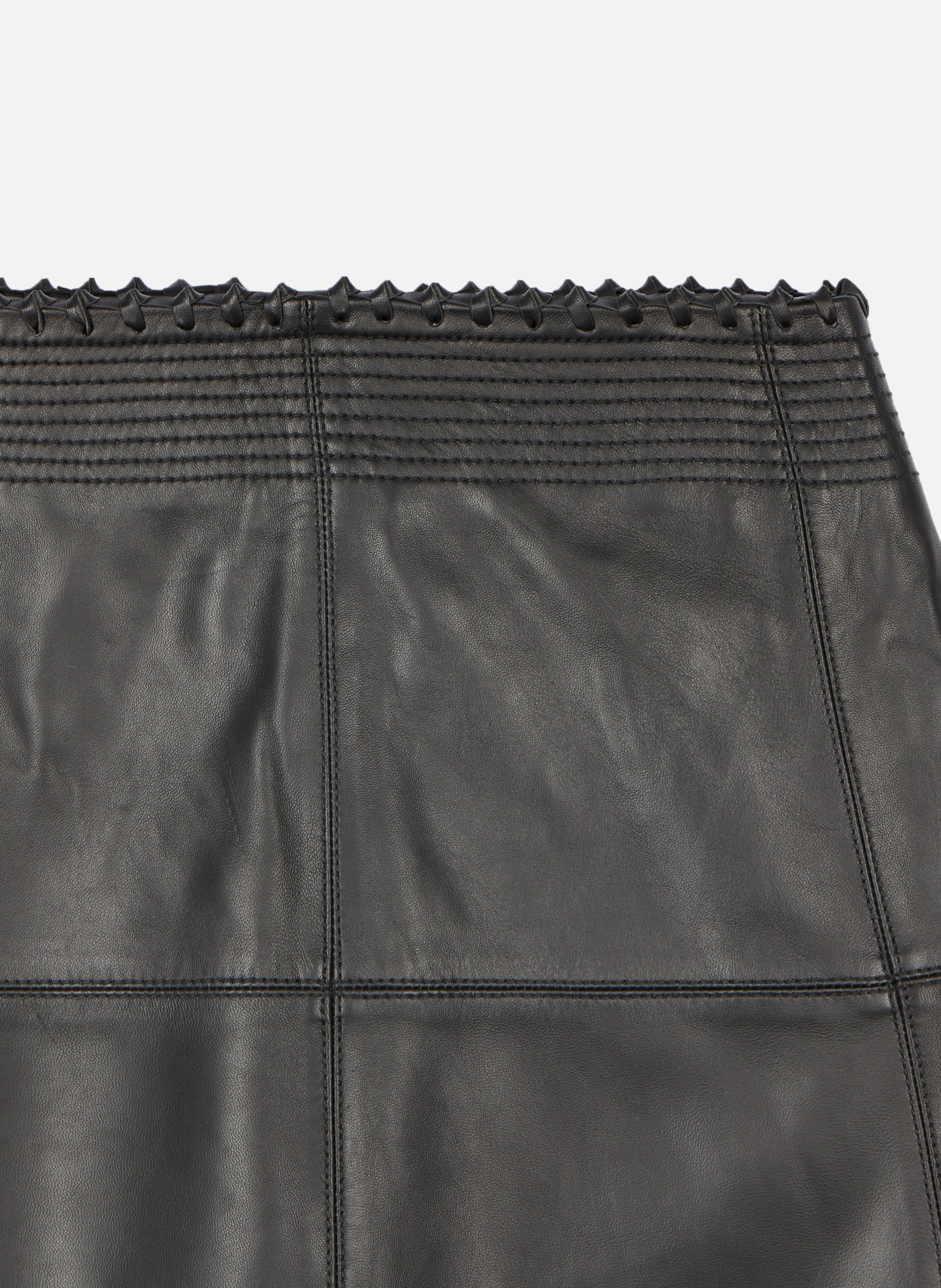 Jupe midi en cuir THE KOOPLES Noir