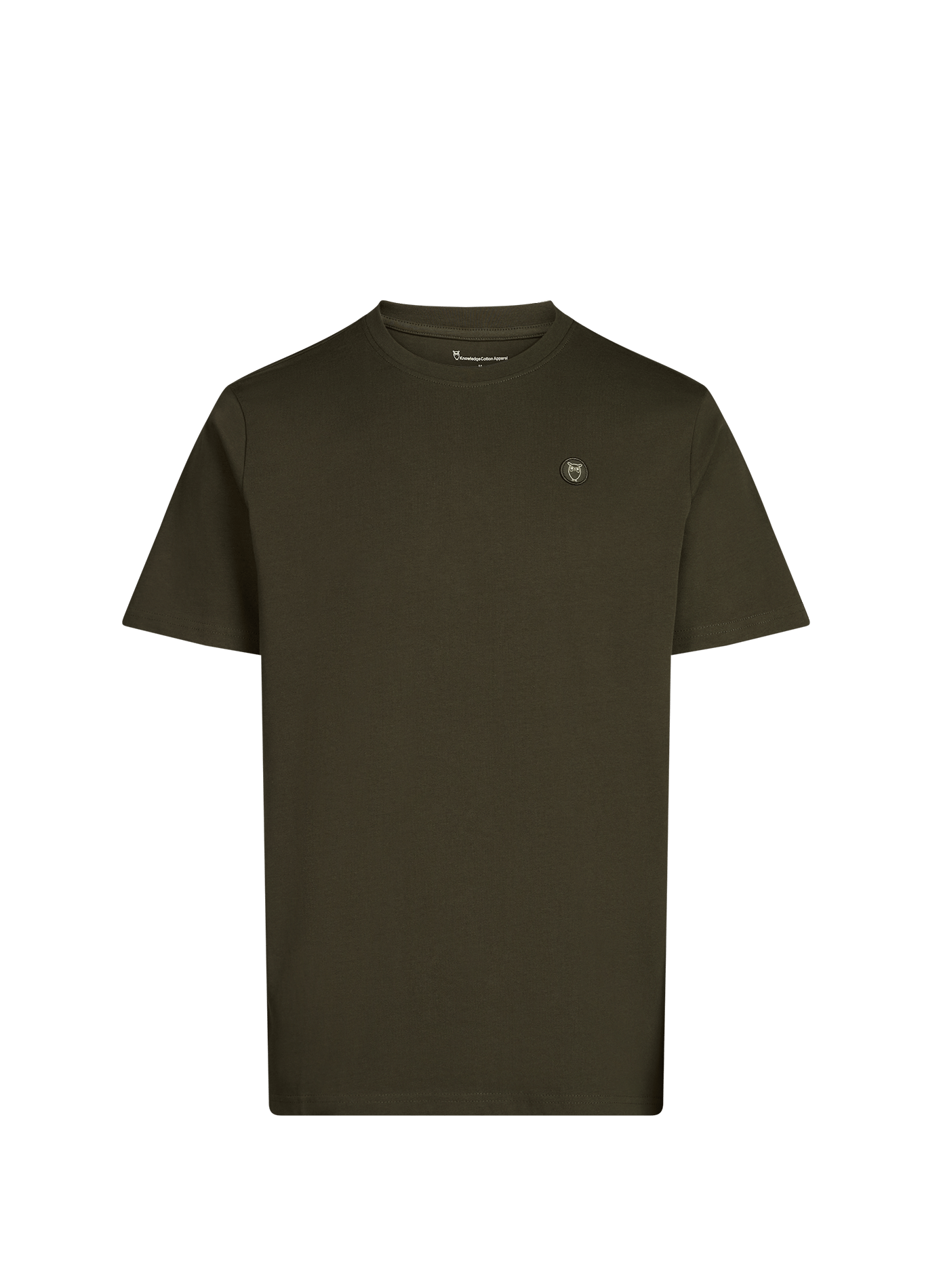 Cotton round-neck T-shirt KNOWLEDGE COTTON Khaki