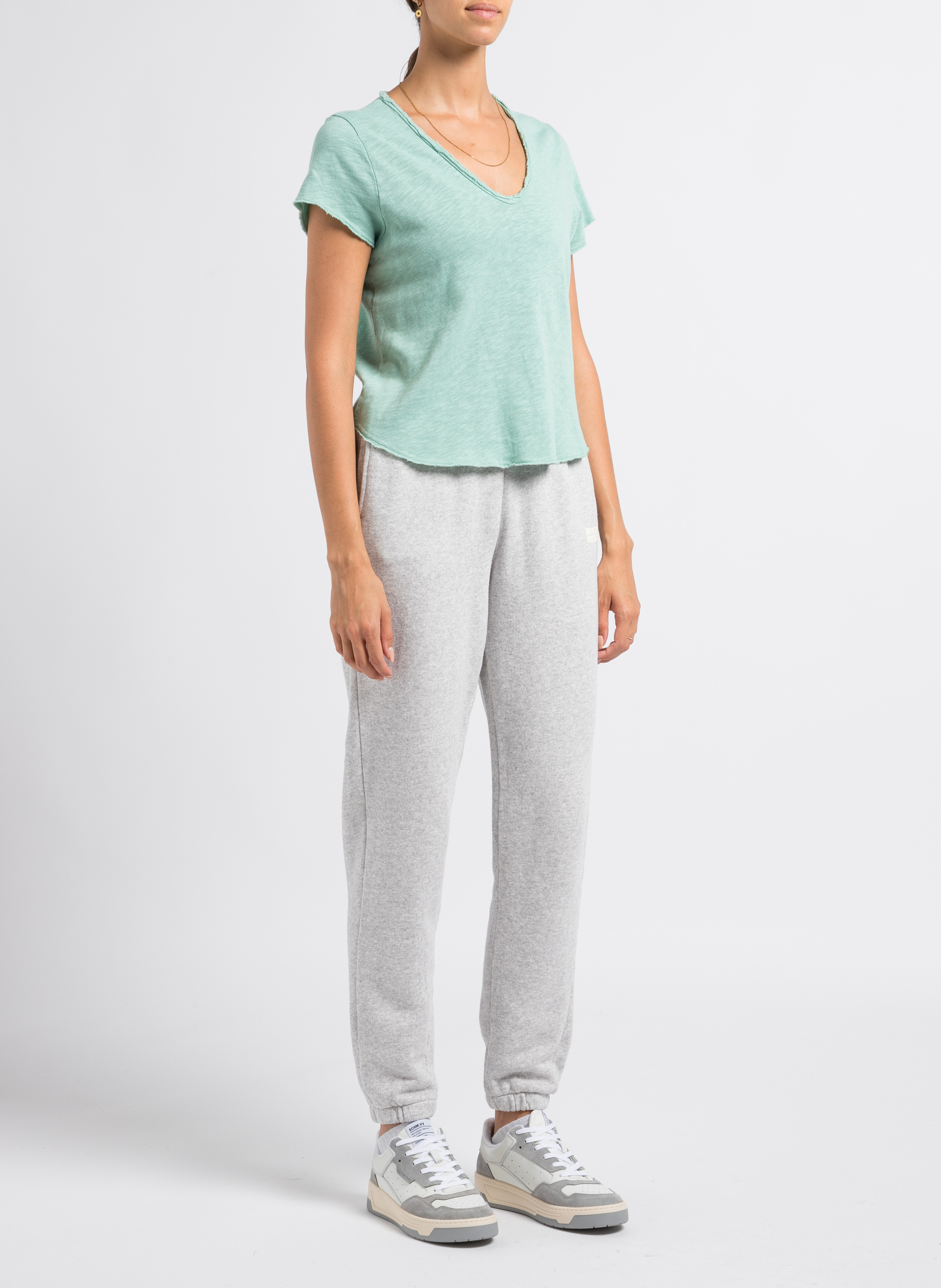 Jogging taille haute en coton kodytown AMERICAN VINTAGE Gris