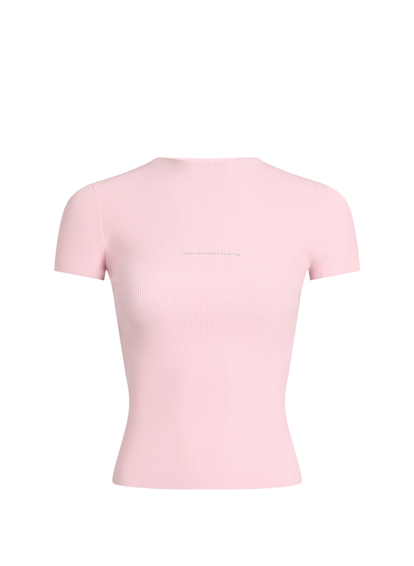 Top côtelé à col rond ALEXANDER WANG Rose