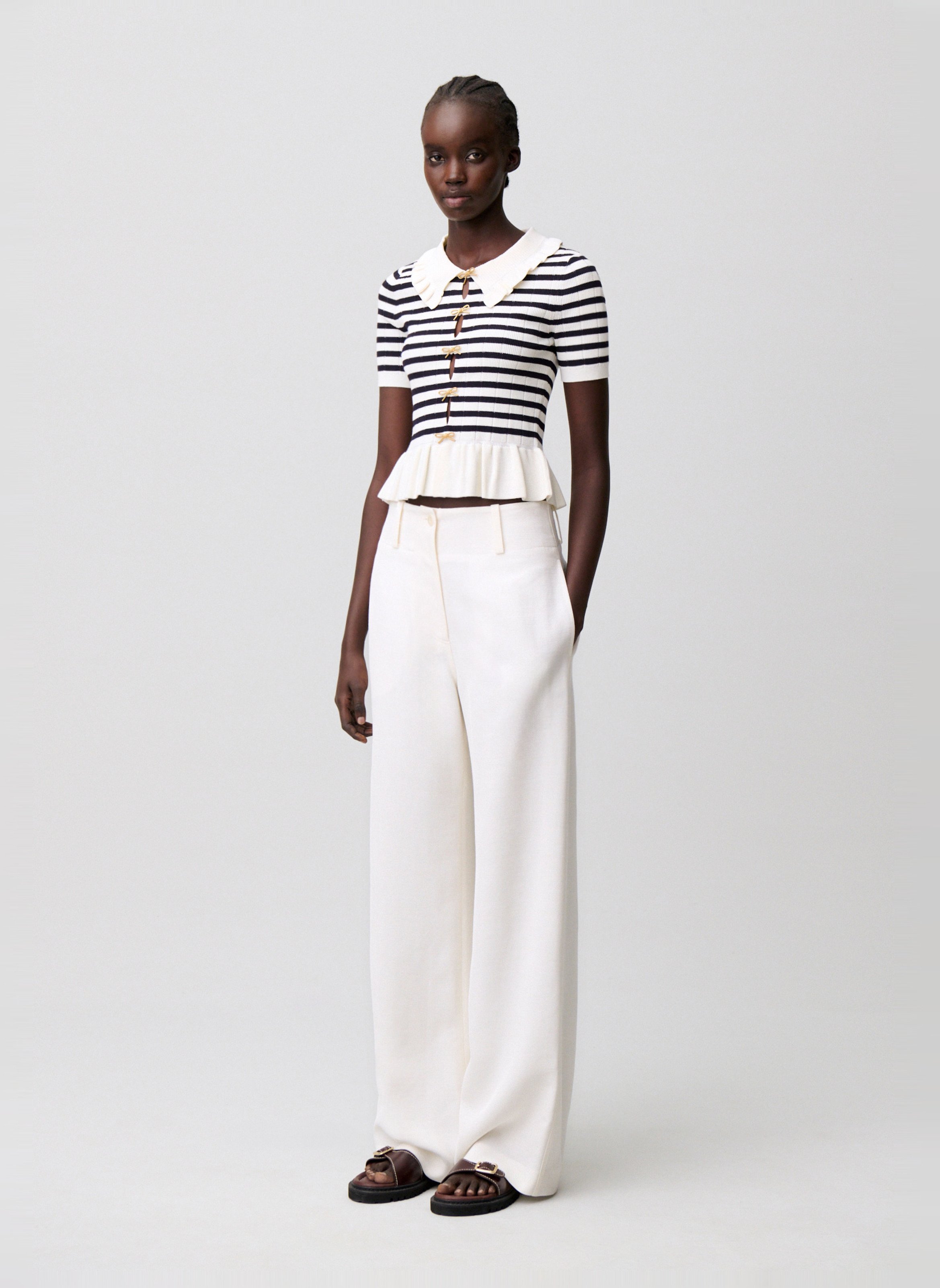 Pull droit col classique rayé CLAUDIE PIERLOT Multicolore