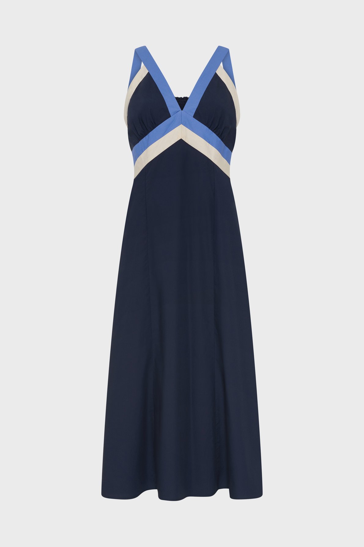 Robe longue à bretelles croisées - romyssa GERARD DAREL Bleu