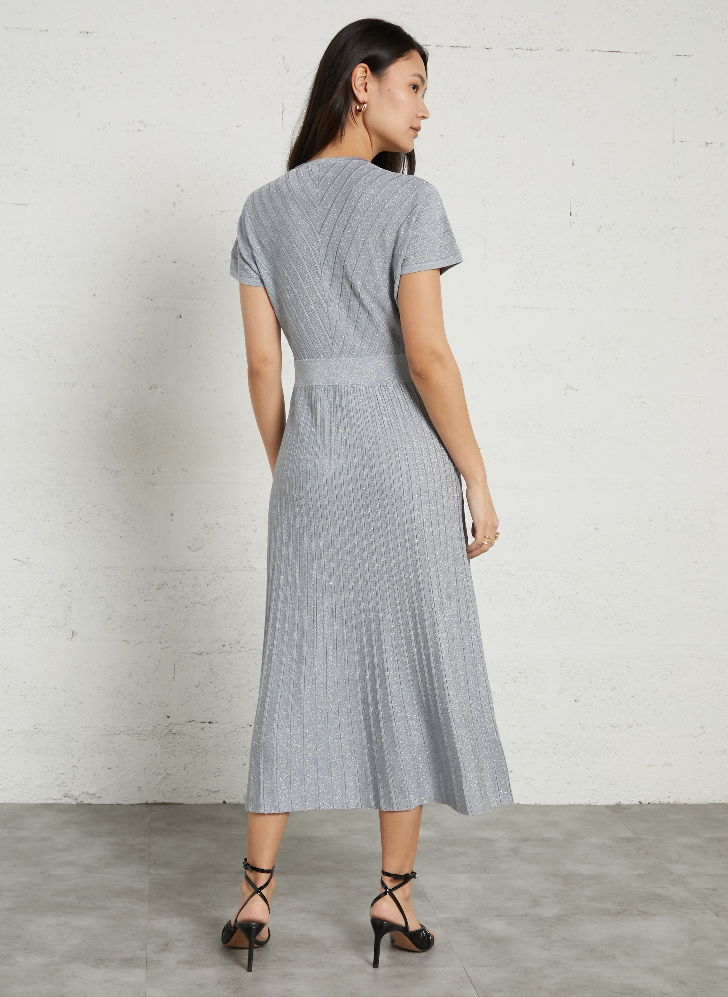 Robe longue col v bari MAISON 123 Bleu