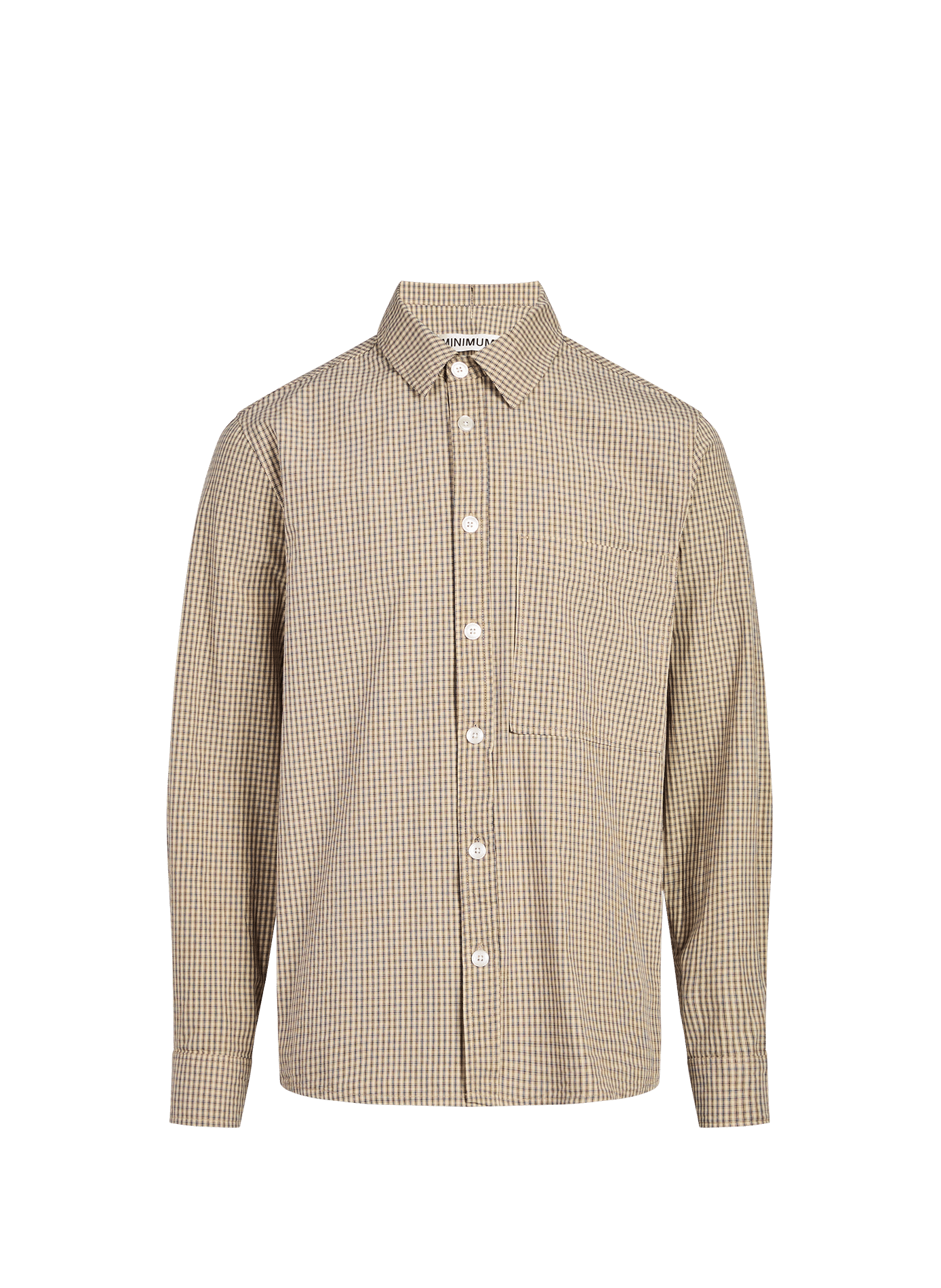 Ace straight checkered cotton shirt MINIMUM Beige