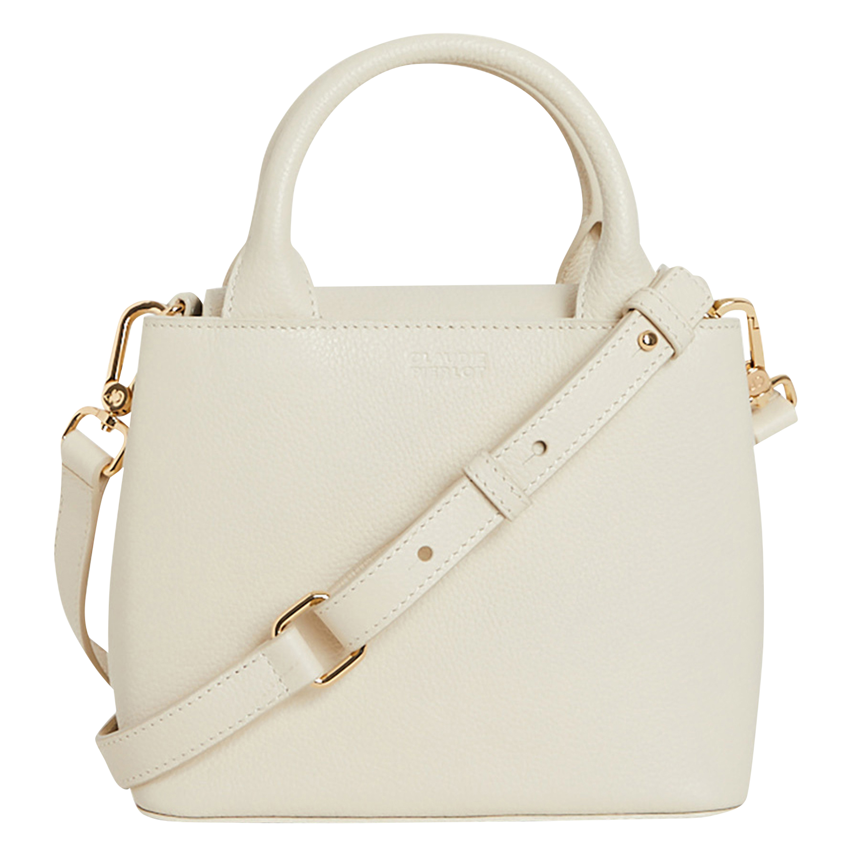 Mini sac à main en cuir lisse CLAUDIE PIERLOT Beige