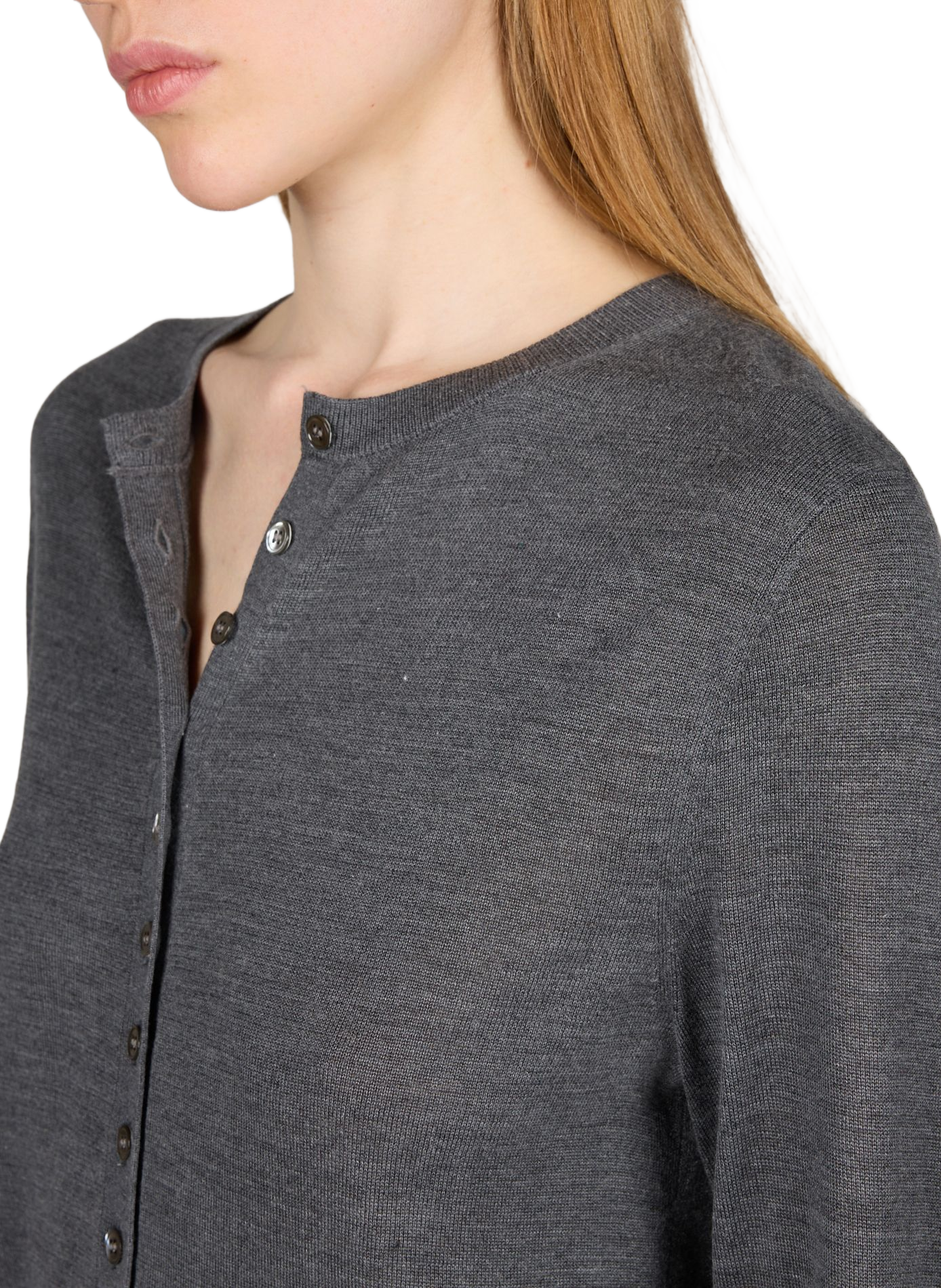 Hayla silk, wool, and cashmere cardigan ALMADA Grey