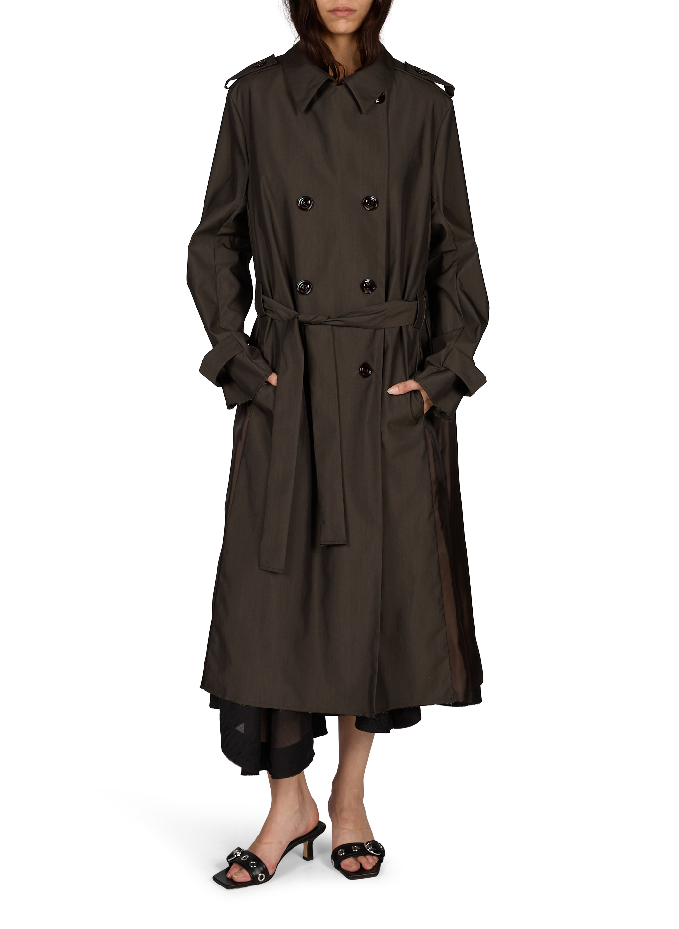 Double-breasted wool blend trench coat OUR LEGACY Brown