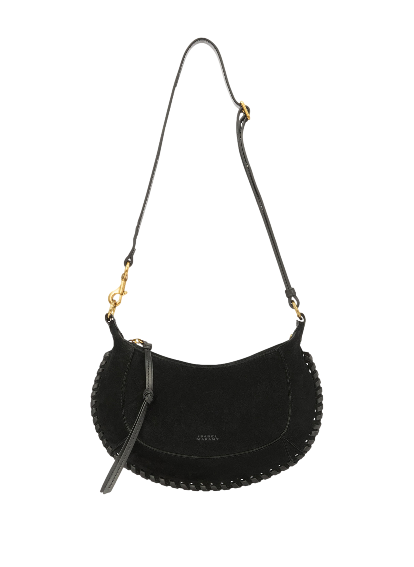 Oskan Moon handbag in braided suede calf leather ISABEL MARANT Black