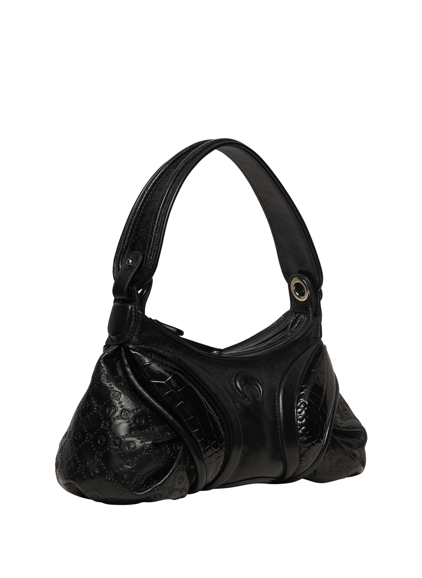 Moonogram embossed leather futura MARINE SERRE Black