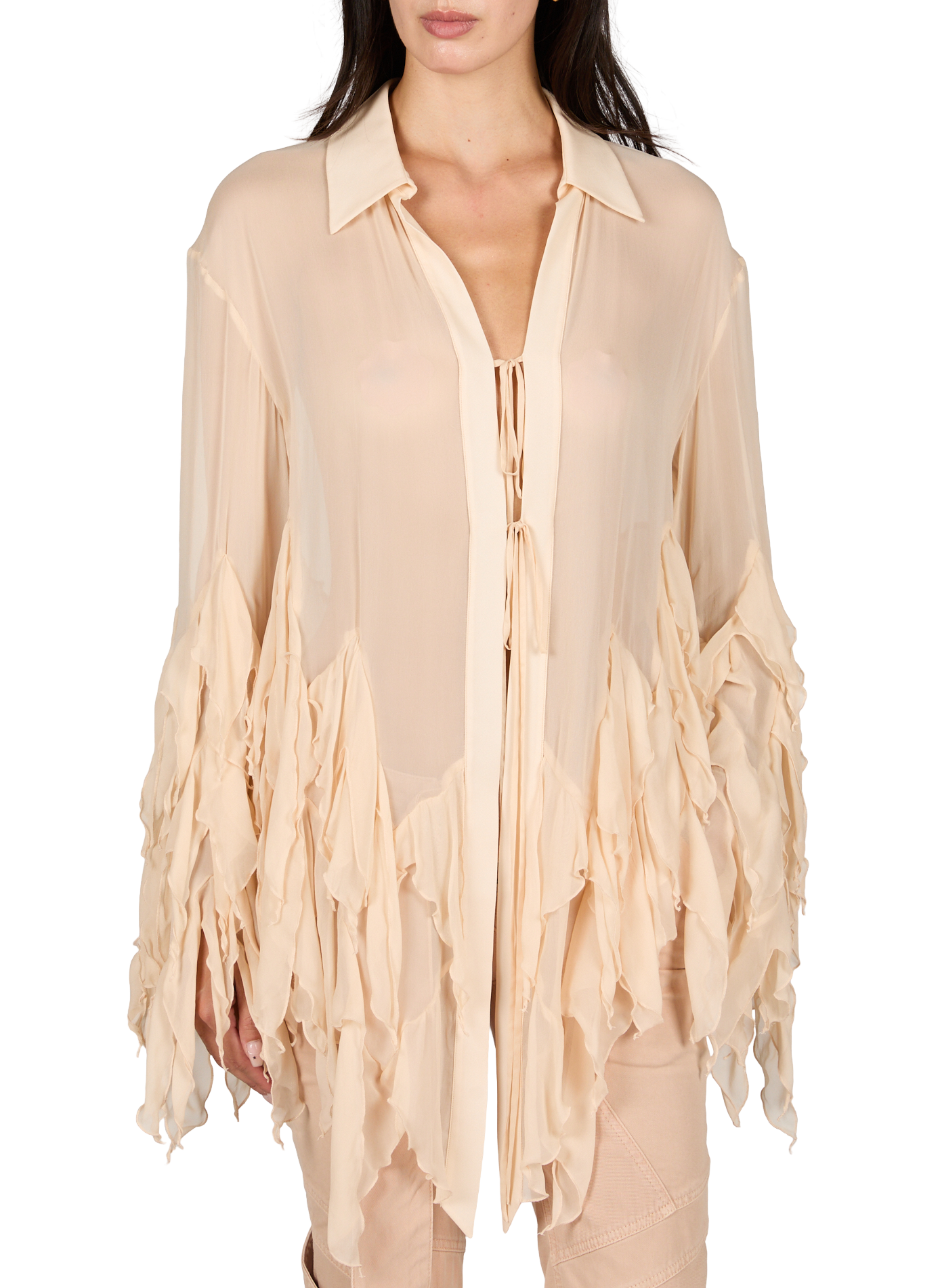 Flowy Sheer Blouse BLUMARINE Beige
